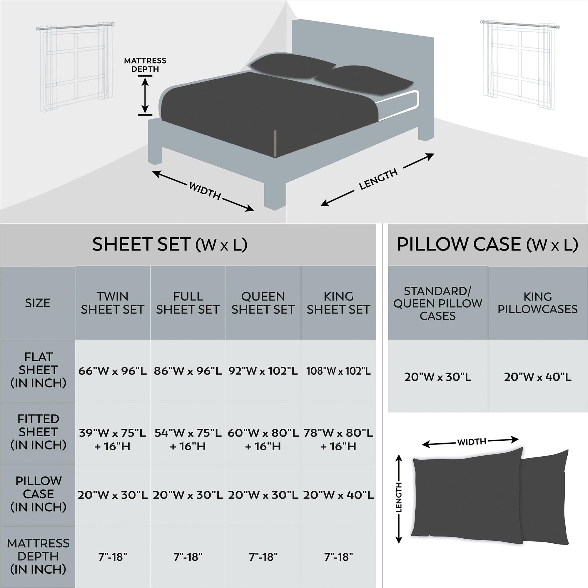 Purity Home King Size Dark Gray Bed Sheet Set, 400TC Deep Pocket Bed Sheets for King Bed, 100% Cotton Fall Bedding Sheets, Deep Pockets Cooling Sheets for Gifting