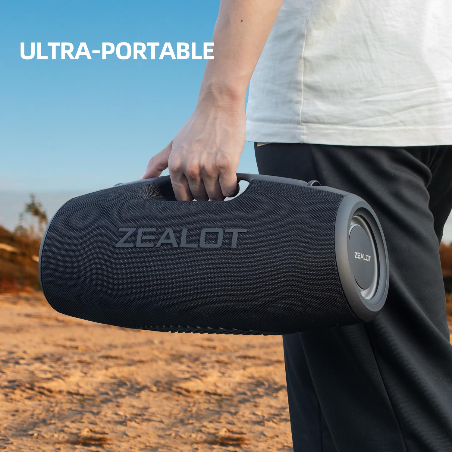 ZEALOT Bluetooth Speaker, Bluetooth Speaker,120W Portable Speaker with Booming Bass,IP67 Waterproof Speaker with LED Light, PowerBank,Bluetooth 5.2,Outdoor Speakers for Camping,Beach,Gifts