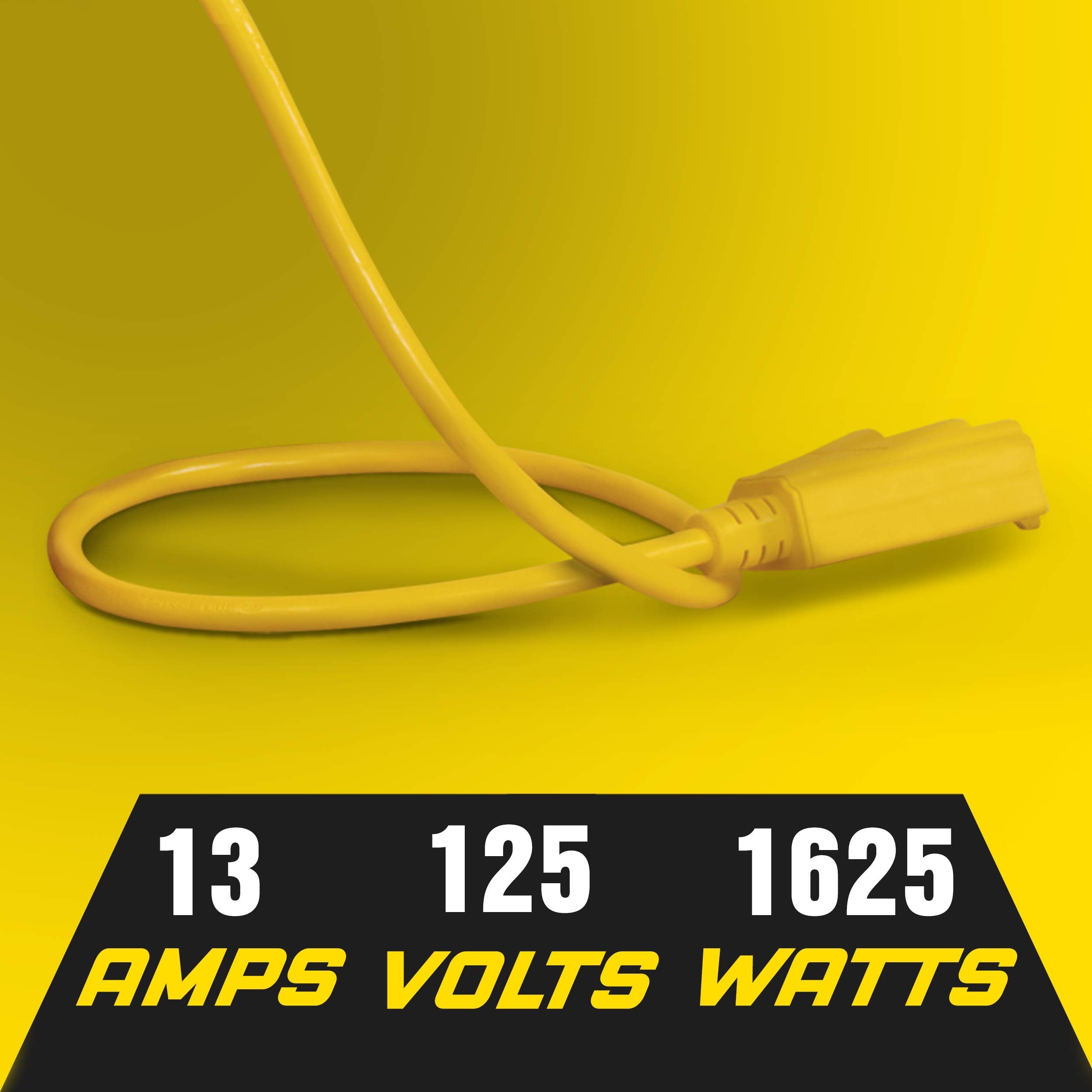 ReelWorks Extension Cord Reel Retractable, 14AWG x 40' Ft 3C SJT, Wall Mount Kit, 3 Outlet/Triple Tap Connector