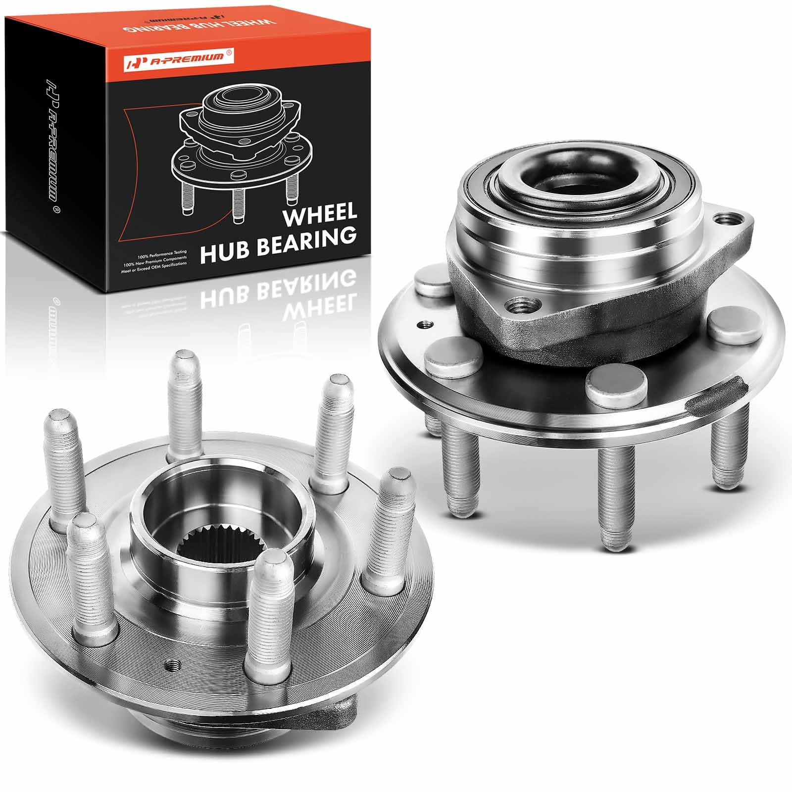 A-Premium 2 x Front or Rear Wheel Bearing and Hub Assembly with 6-Lug Compatible with Cadillac SRX 2010-2016, Saab 9-4X 2011