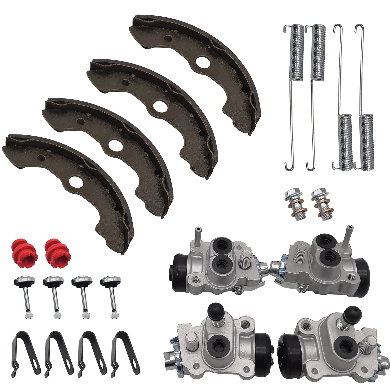 Front Brake Wheel Cylinders Shoes Kit for Honda TRX300 TRX300FW Fourtrax 300 4x4 1988-2000 (Left&Right),OEM# 45330-HC5-006 45310-HC5-006 06450-HC5-900