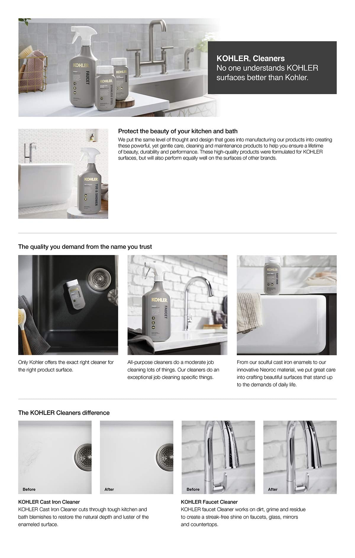 Kohler K-EC23732-NA Tub and Shower Cleaner, Bathroom Cleaner, 28 FL Oz