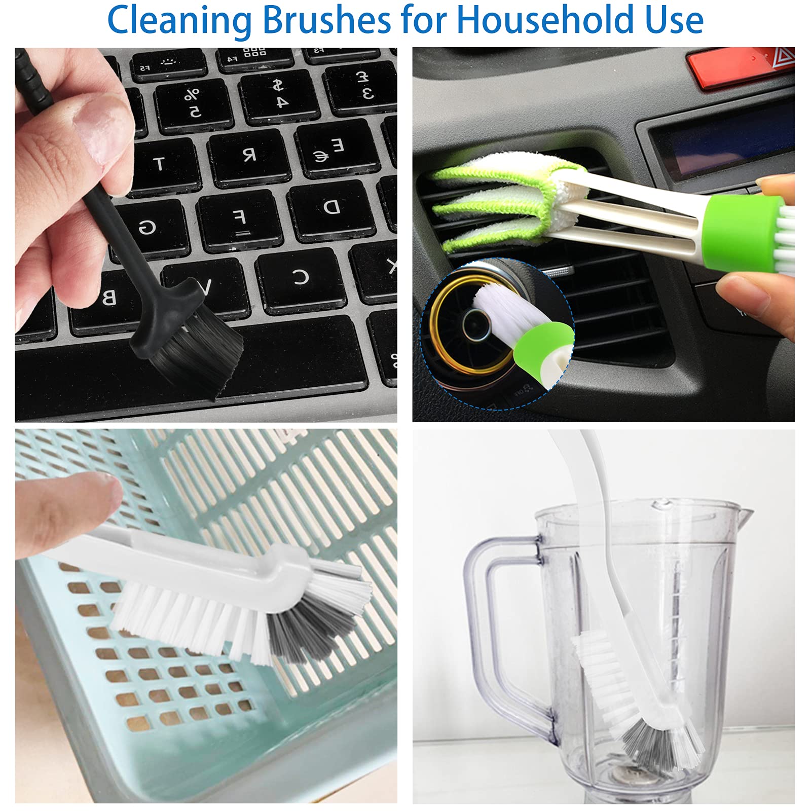 Openfly 8 Pack Kitchen Cleaning Brushes, Multipurpose Household Deep Cleaning Brush Set with Scrub Brush, Grout Brush, Bottle Brush, Dish Brush, Shoe Brush, Crevice Brush for Bathroom Kitchen Floor