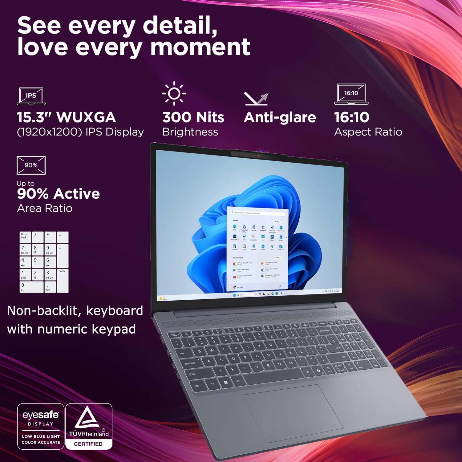 Lenovo 15" Gaming Laptop Computer, AMD Ryzen 5 7535HS, 16GB DDR5 RAM, 1TB PCIe SSD, Radeon 660M, FHD+ Copilot AI PC, WiFi 6, Bluetooth 5.3, Type-C, HDMI, Luna Grey, Windows 11 Home