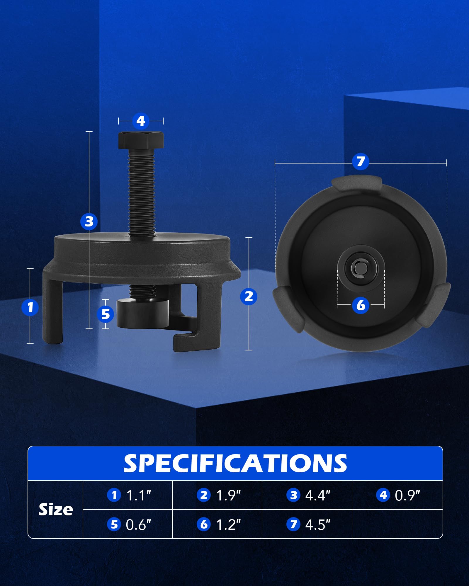Orion Motor Tech Harmonic Balancer Puller for Engine Balancer Removal Replacement, LS Crank Pulley Puller Compatible with GM Chrysler Jeep Dodge, Harmonic Damper Puller with 24MM Socket