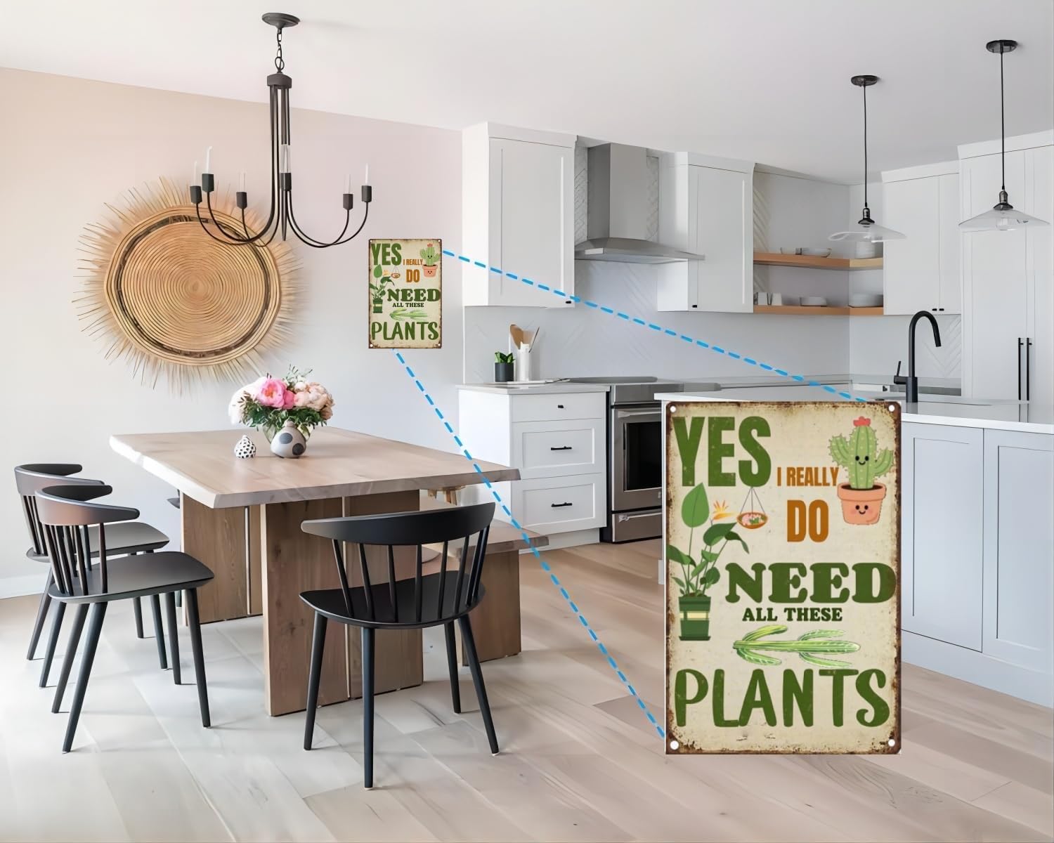 Carastora Funny Plant Lover Wall Sign – Retro Metal Tin Sign for Garden, Home, Kitchen or Greenhouse, Humorous “Need All These Plants” Decor, 8x12 Inch