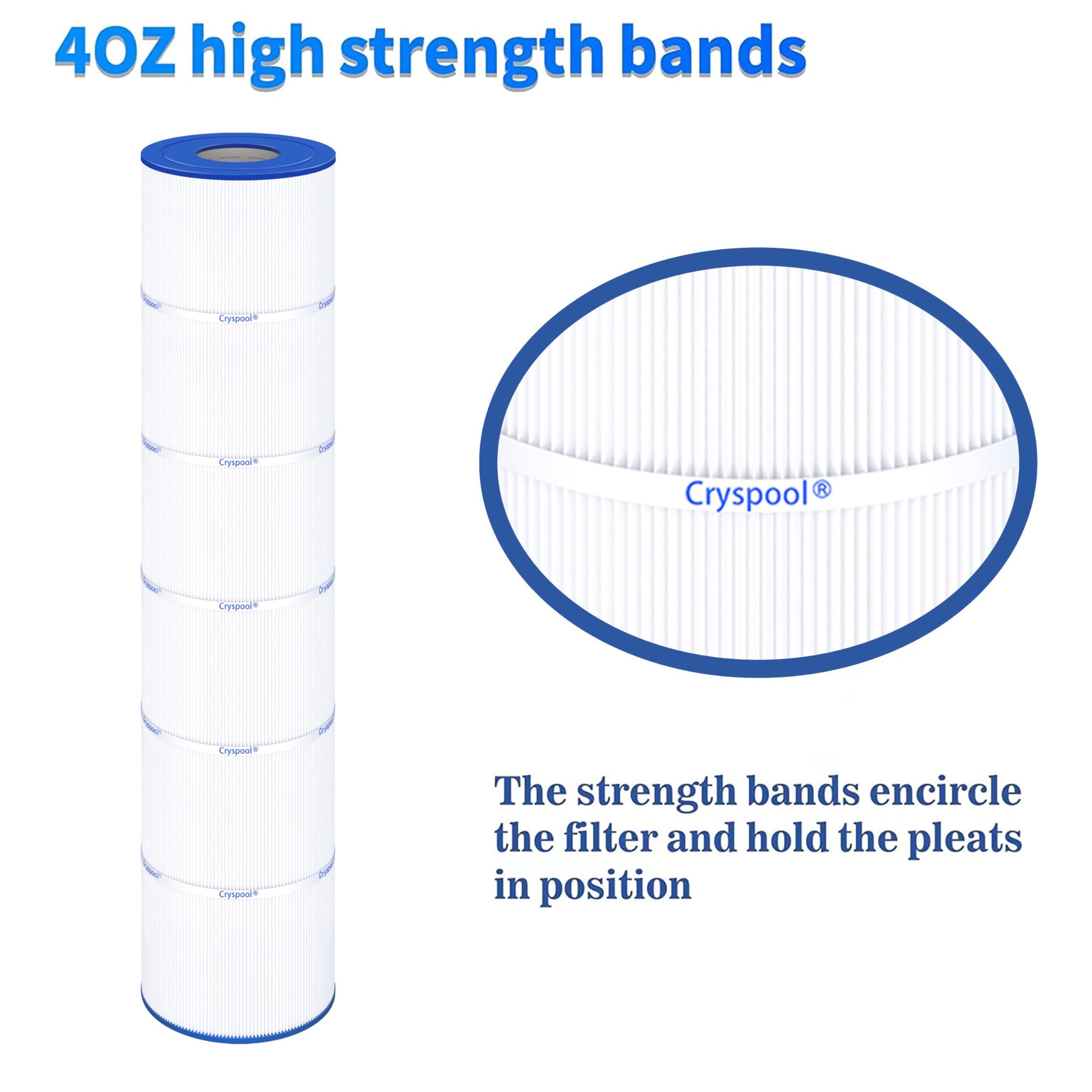 Cryspool® 07116 Filter Compatible with Jandy CL580, CV580, A0104100, R0357900, PJAN-145, C-7482, FC-0820, 145 Sq. Ft Pool Filter Cartridge, 4 Pack