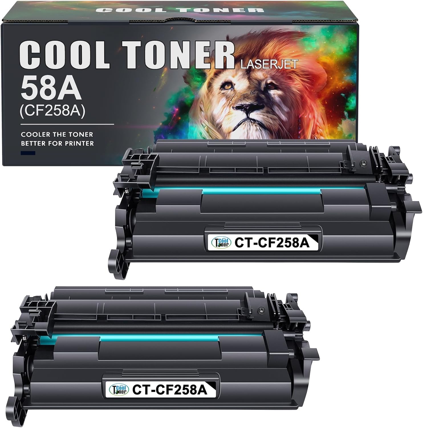 Cool Toner 58A CF258A Black Toner Cartridge Replacement for HP 58A CF258A Toner for HP Laserjet Pro M404n M404dn MFP M428fdw M428fdn M428dw Printer Ink 2-Pack