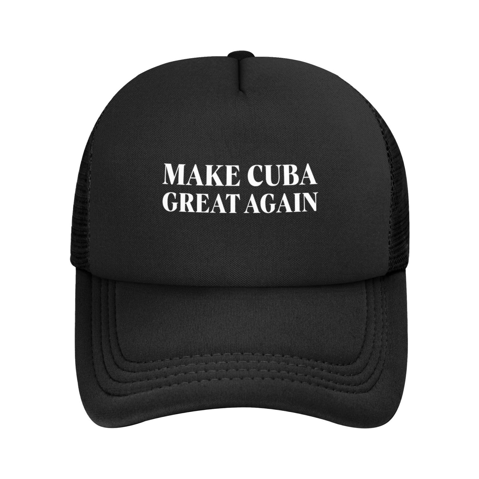 Huareicq Make Cuba Great Again Hat Cuban Flag Mesh Hat Black Trucker Baseball Cap