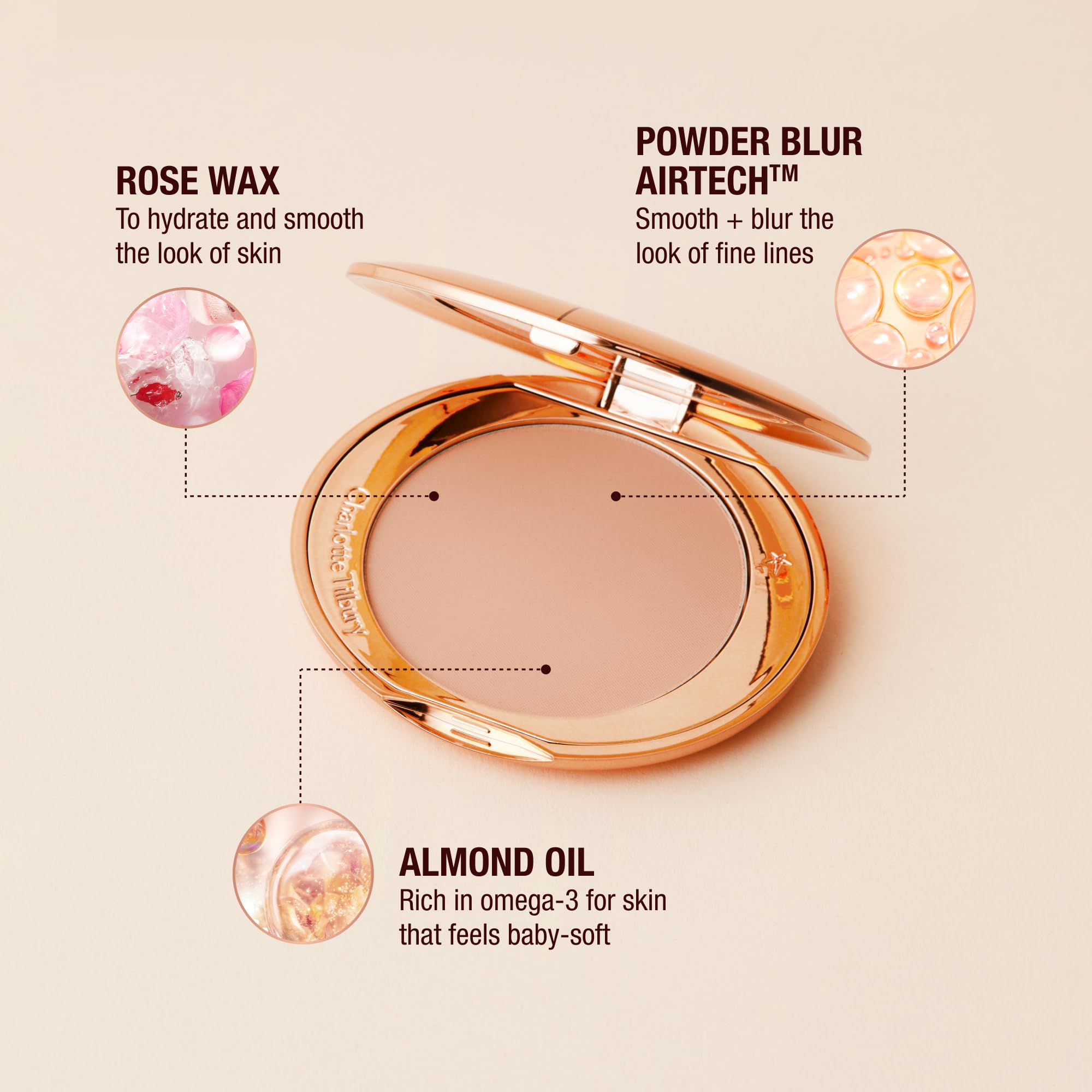Charlotte Tilbury Airbrush Flawless Finish Setting Powder - Pore-Blurring Pressed Powder for Face Makeup to Minimize Shine with a Soft-Focus Finish - 2 Medium
