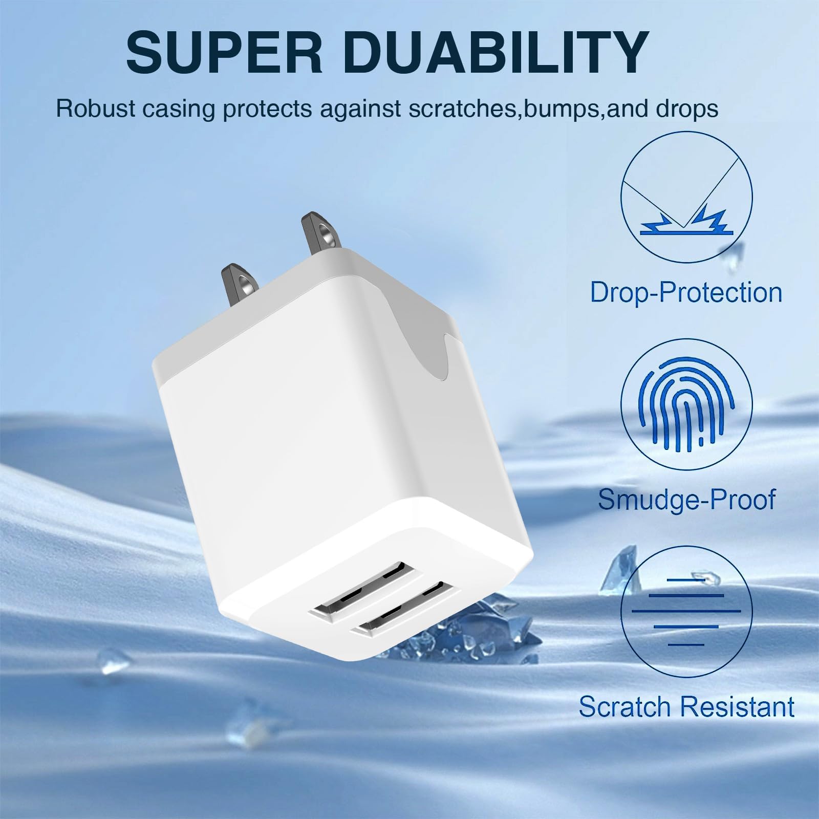 USB Wall Charger, USB Charger Block,Dual Port USB Cube Charger,Power Adapter Charging Plug Box Brick for Phone 16/15/14/13/12/11/Pro Max/SE/XS/XR/X,Android Phones, and More 【2Pack】