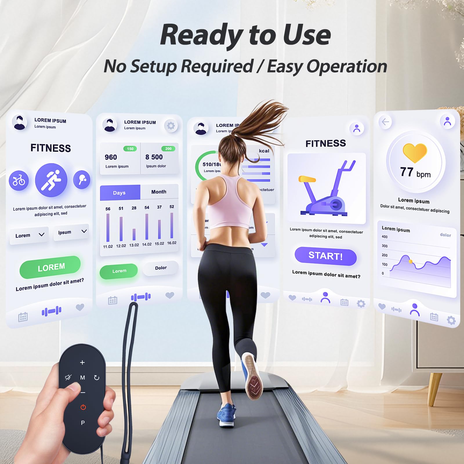 WDZP New Replacement Remote Control for Walking Pad – Compatible with ActiveLife Q22, LIVIVOX LX-22-2B Max 2.5 HP Portable Under Desk Treadmills, EGORUN Q22-3, RitKeep Fitness KRD-Q22, REDLIRO JK08F