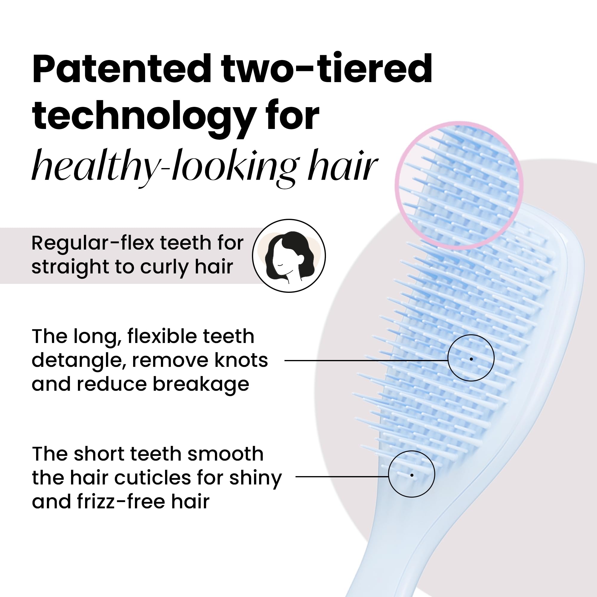 Tangle Teezer Ultimate Detangler Hairbrush, Eliminates Knots & Reduces Breakage, Mini Hair Brush for Travel, Small Hands & All Hair Types, Digital Lavender