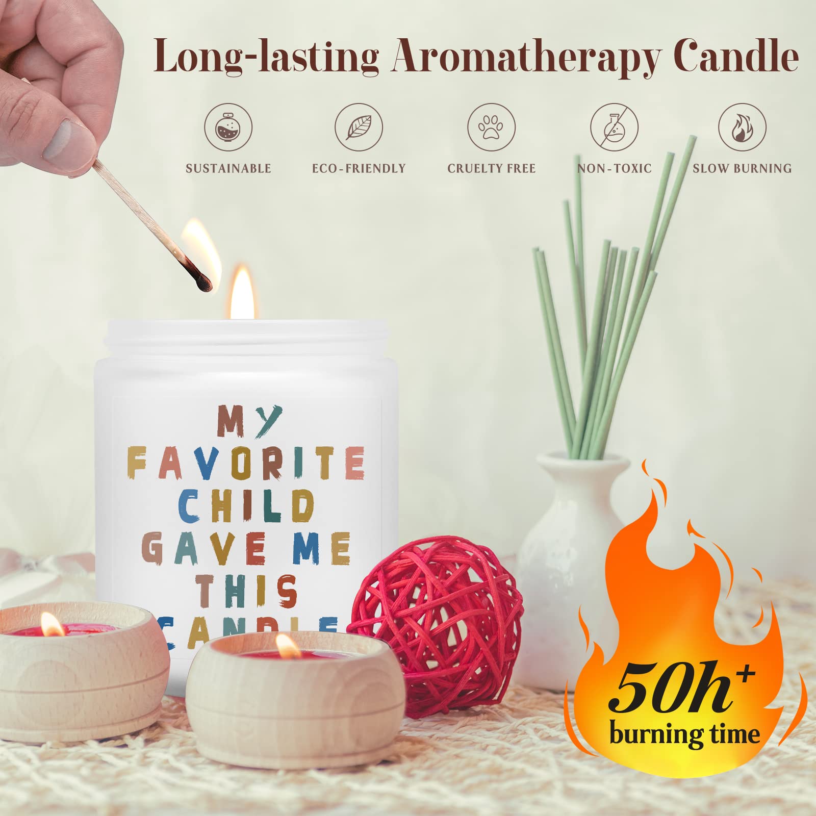 Lavender Scented Candle Relaxing Birthday Gifts for Mom Dad Novelty Gift for Women Moms from Daughter Son Unique Aromatherapy Candles for Mother's Day Thanksgiving Anniversary Christmas