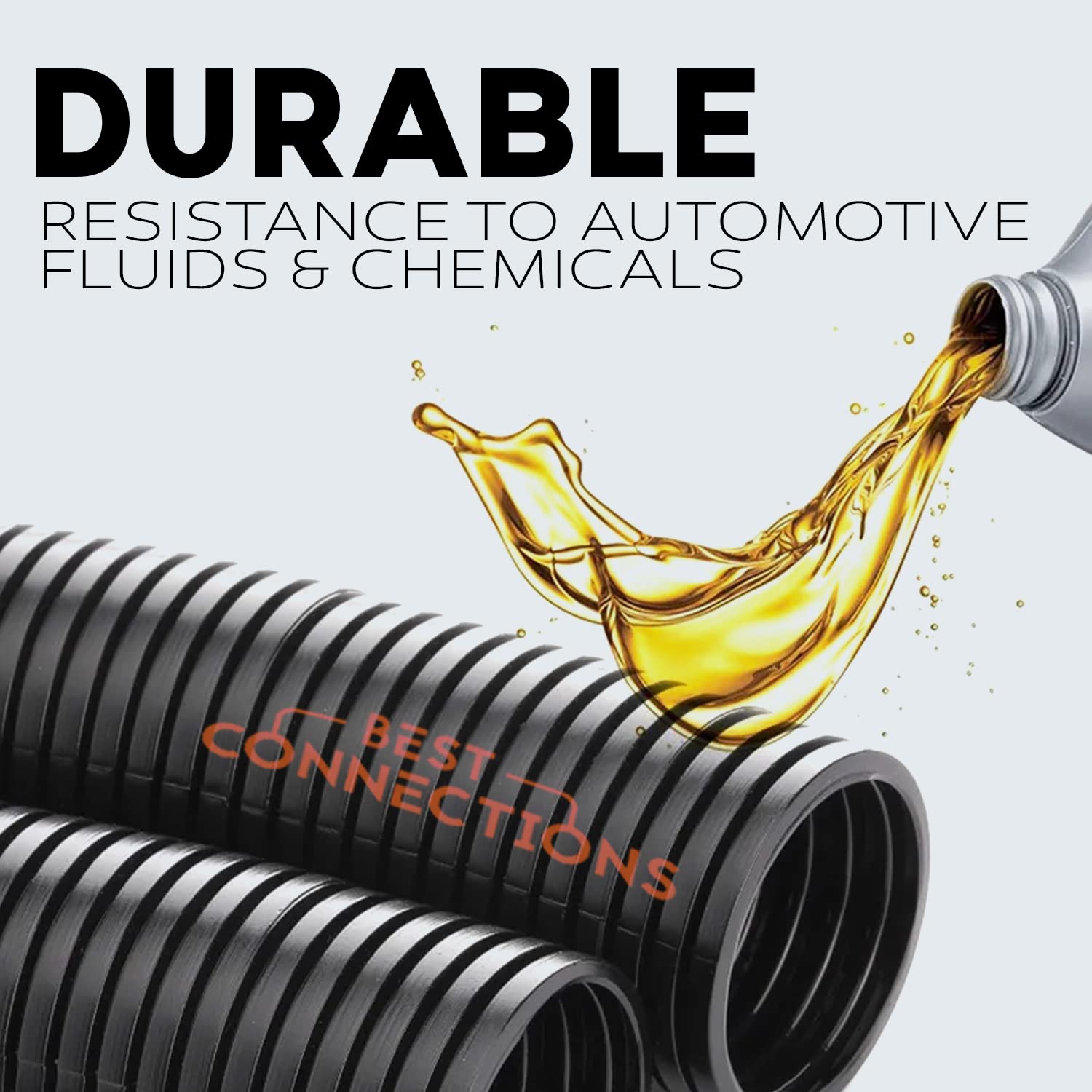 1/4" X 100 ft Split Wire Loom Flex-Guard Convoluted Tubing – Protective Split Cable Sleeves for Automotive Home Industrial Electrical Wires – Heat Resistant Cable Conduit – Black