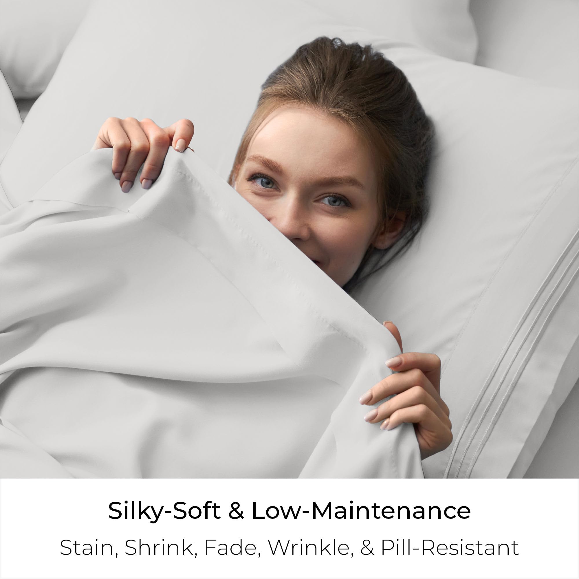 Mellanni King Size Flat Sheet - Iconic Collection Bedding - Hotel Luxury, Extra Soft, Cooling - Wrinkle, Fade, Stain Resistant - 1 Flat Sheet Only (King, White)