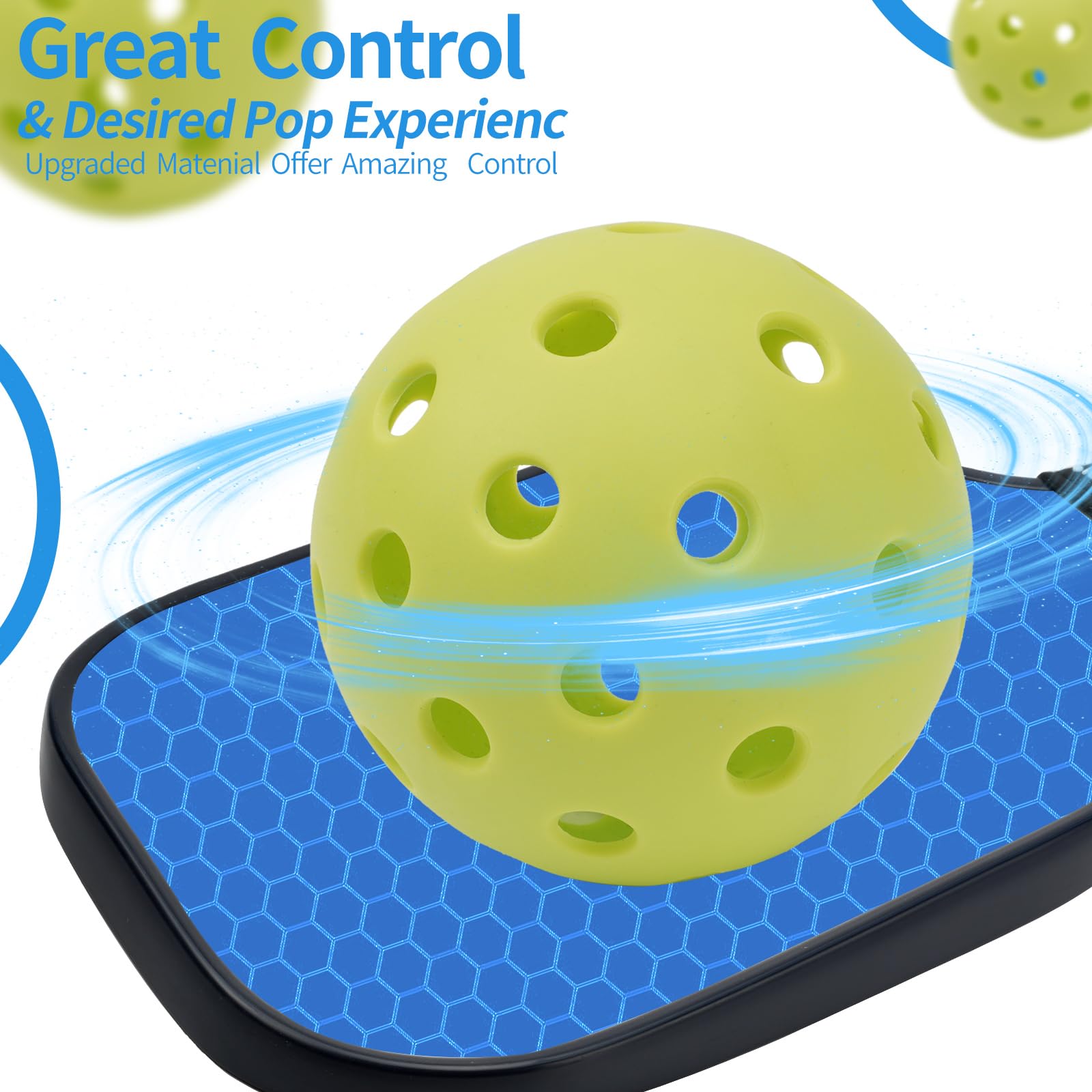 XHYNRT Outdoor Pickleball12-Pack 40 Holes Balls with Mesh Bag,High Resilience and Durability Green Pickleball Balls,Applies to All Styles of Pickleball Paddles