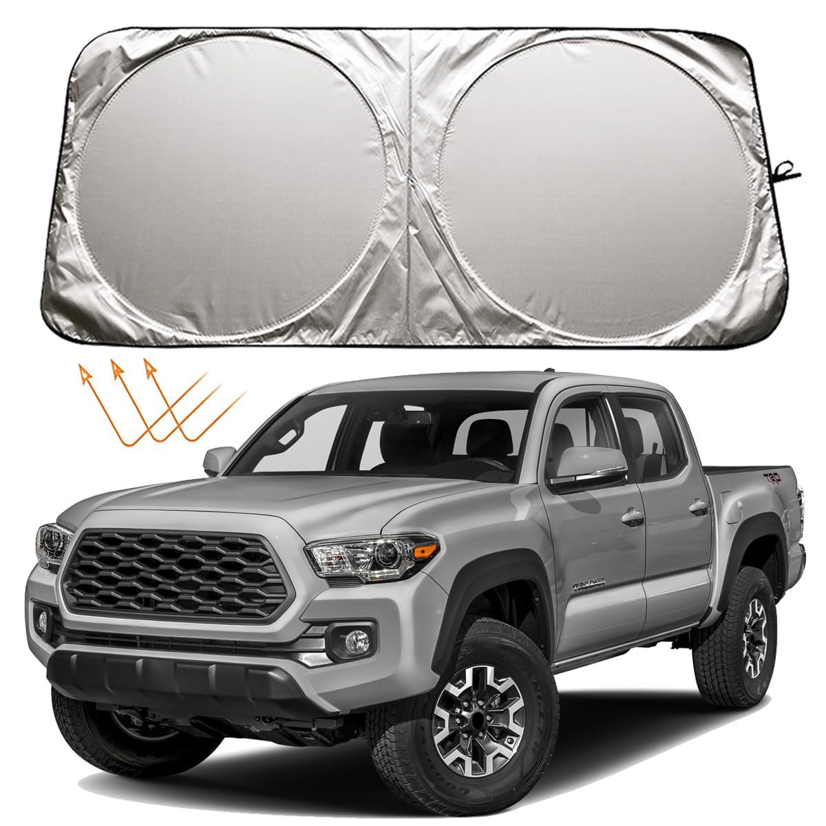 XHRING Windshield Sun Shade for Toyota Tacoma 2005-2024 Camry 2018-2024 2025 Avalon SR5 Trail Limited Platinum TRD Pro Off Road LE XLE SE XSE TRD Hybrid Accessories, Car Window Sunshade Sun Shield