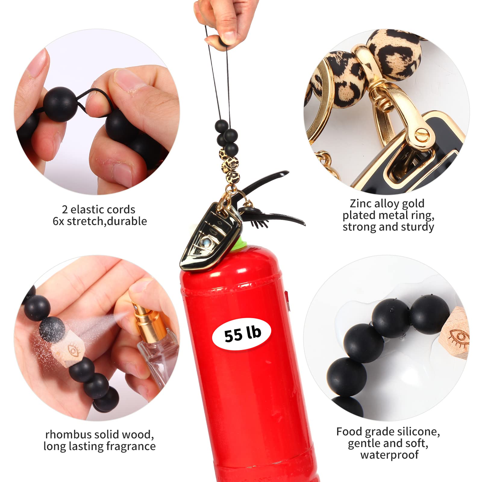 QfungYe Compatible For BMW 2 3 5 6 7 X1 X2 X3 X4 X5 X6 Series Wristlet Key Fob Cover,Anti-Fingerprint Special TPU Key Case,For Women Accessories(Black)