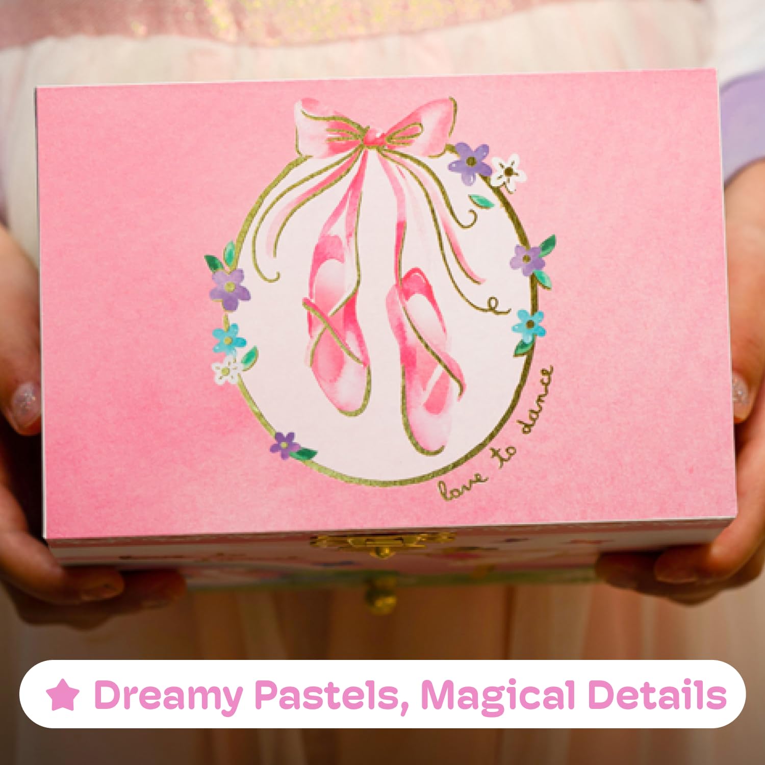 Jewelkeeper Ballerina Jewelry Box for Girls - Rainbow Ballerina Jewelry Box - Swan Lake Tune - 4-Year-Old Girl Gifts - Small Ballerina Jewelry Box with Doll and Storage - Engineered Wood - Pink