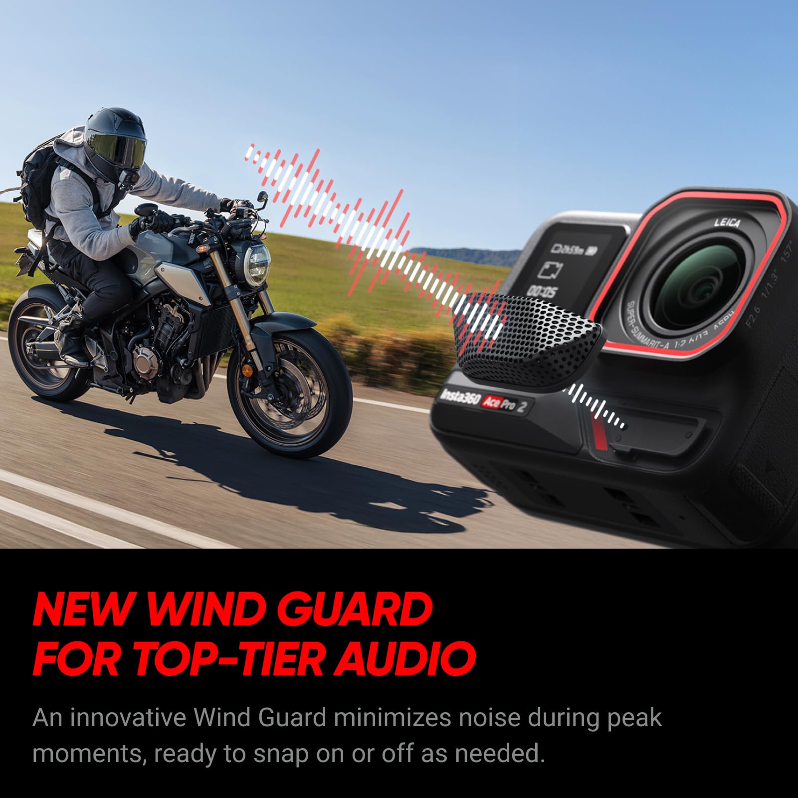 Insta360 Ace Pro 2 Bike Bundle -8K Waterproof Action Camera Co-Engineered with Leica, 1/1.3" Sensor, Dual AI Chip, Leading Low Light, Superior Audio, Flip Screen & AI Editing for Vlogs, Motorcycling