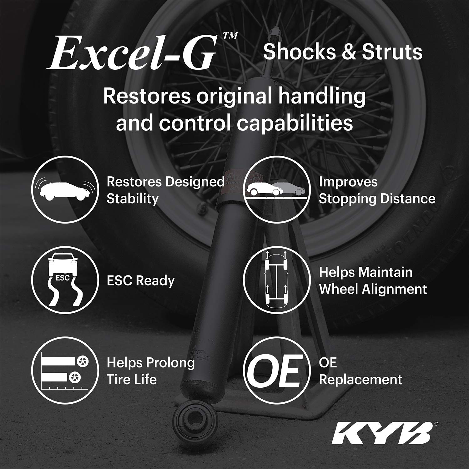 KYB 344296 Excel-G Gas Shock, black , silver