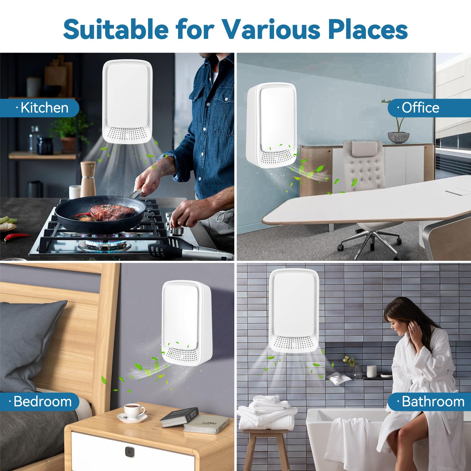 KLVEU Air Purifier Plug In(4Pack), Negative Ion Plug In Air Purifier for Bedroom, Office,Pet Room Portable Air Ionizers for Home