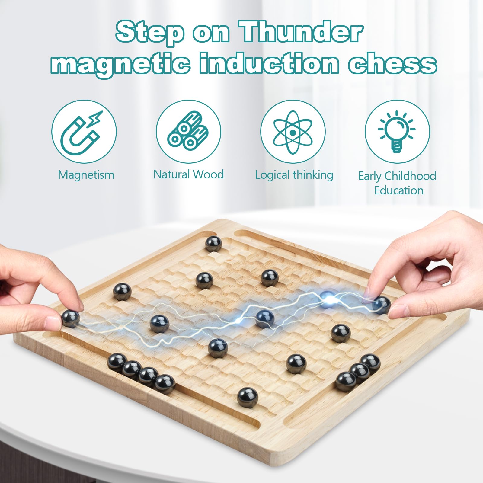Magnet Game,Magnetic Chess Game,Table Top Magnetic Chess Fun Family Games for Kids and Adults,Magnetic Rocks Game Puzzle Toy Family Party Strategy Game for Boys and Girls