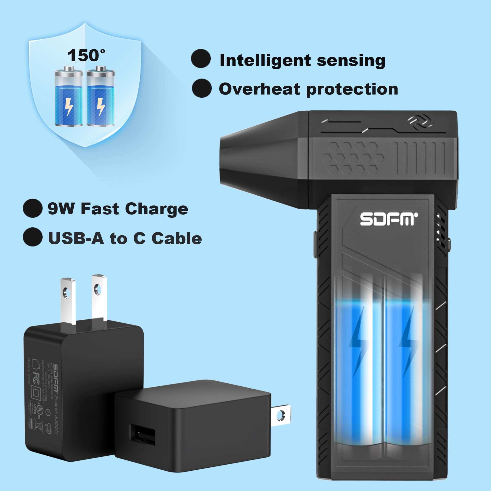 SDFM Electric Air Duster - 130000RPM Compressed Air Duster,3 Gear Adjustable Jet Dry Blower can Reusable Can for Computer Keyboard,Outdoors,Car,Home.(X3 Max-Black)