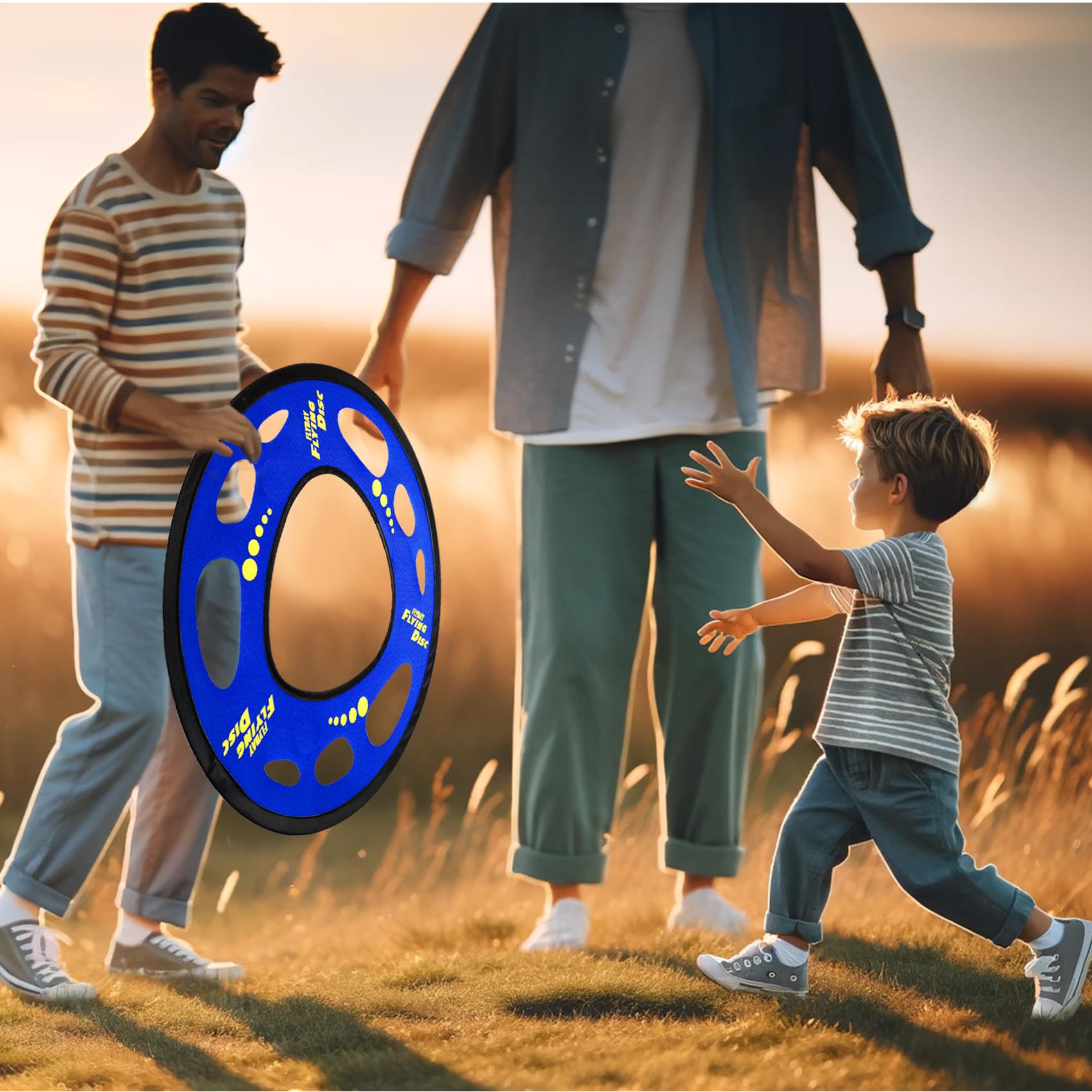 Giant Flying Disc Soft, Foldable & Floats in Air - Encourage Outdoor Play & Family Fun - Great for Kids, Parent-Child Interaction, and School Activities (27 Inch)
