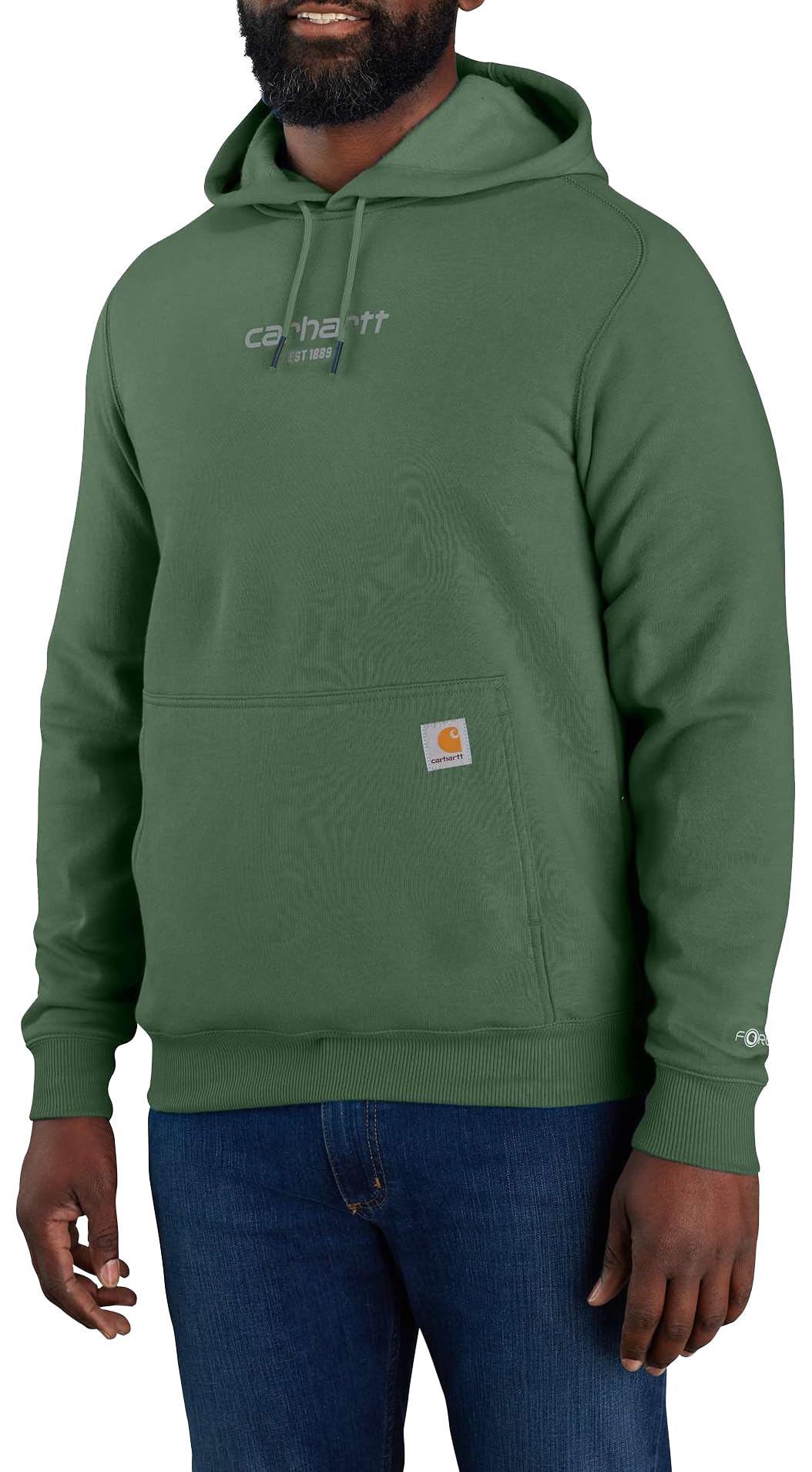 Carhartt Men's Force Relaxed Fit Lightweight Logo Graphic Sweatshirt, Frosted Balsam