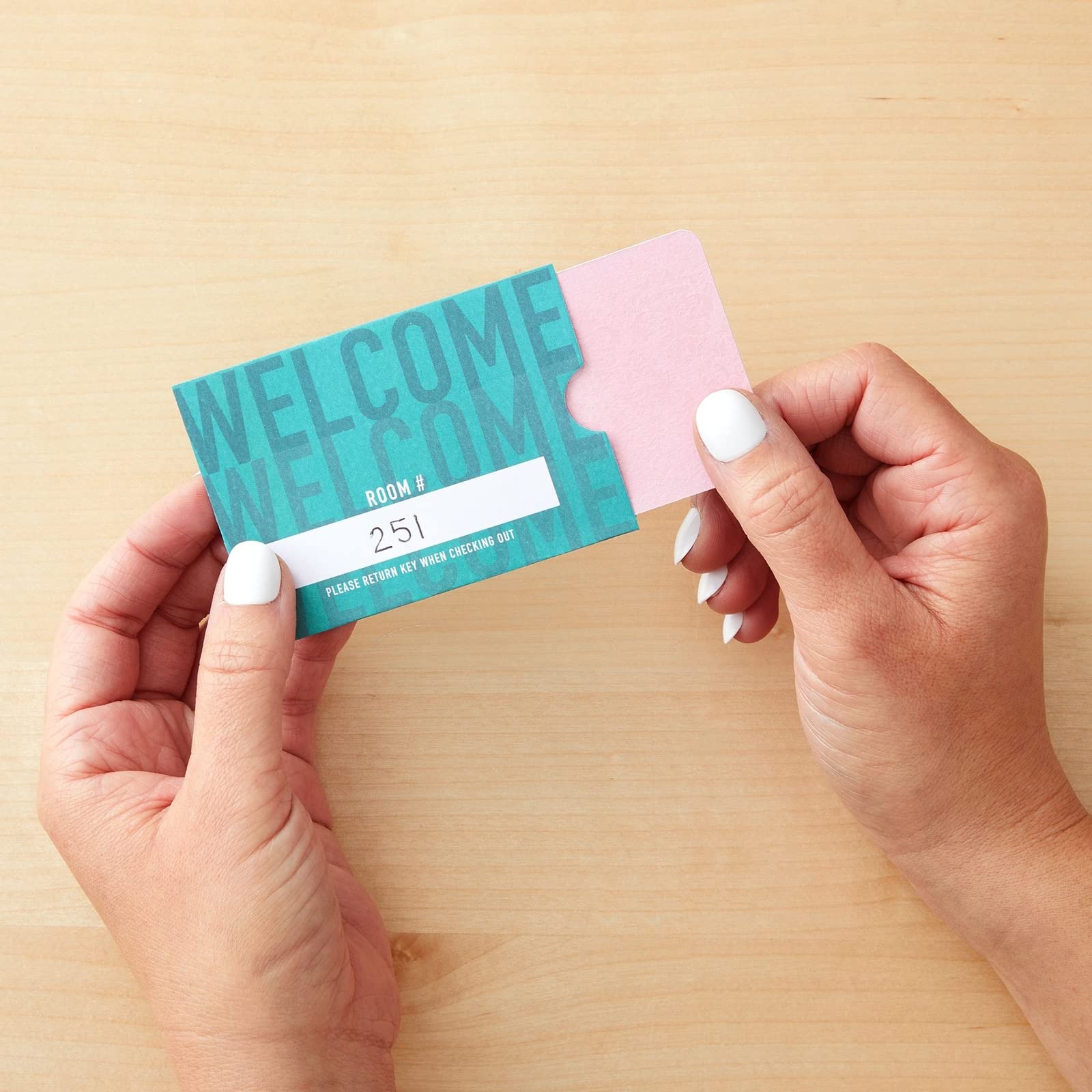 Stockroom Plus 500 Pack Hotel Key Card Envelopes - Key Sleeve Bulk Printed for Room Access, Hotel, Business, and Residents (Teal, 2.4x3.5 in)