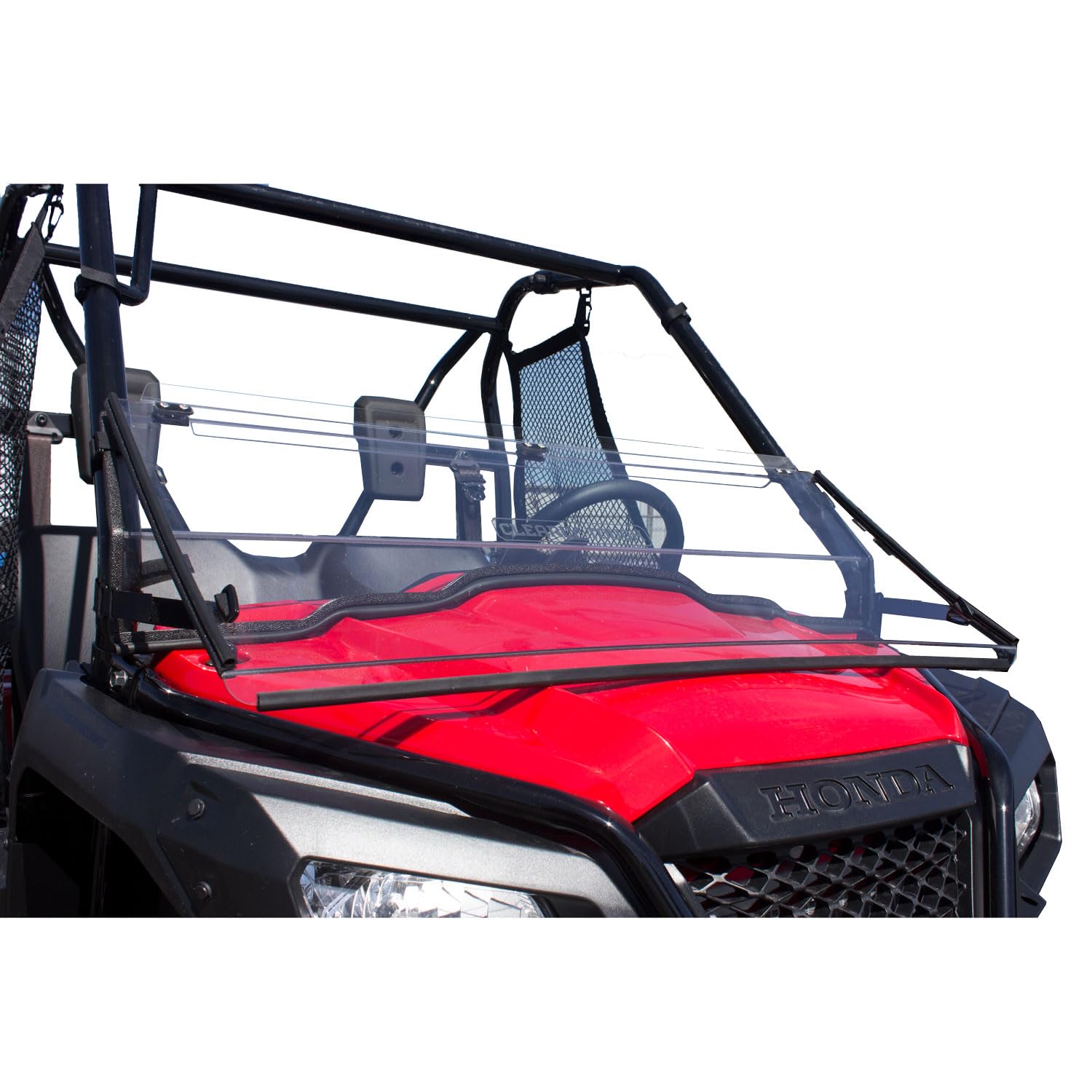 Clearly Tough Honda Pioneer 500 / 520 Windshield - Full Folding - Lexan MR10 | SCRATCH RESISTANT | Ultimate in SXS versatility! | Easy on and off w/ Scratch Resistant Hard Coat