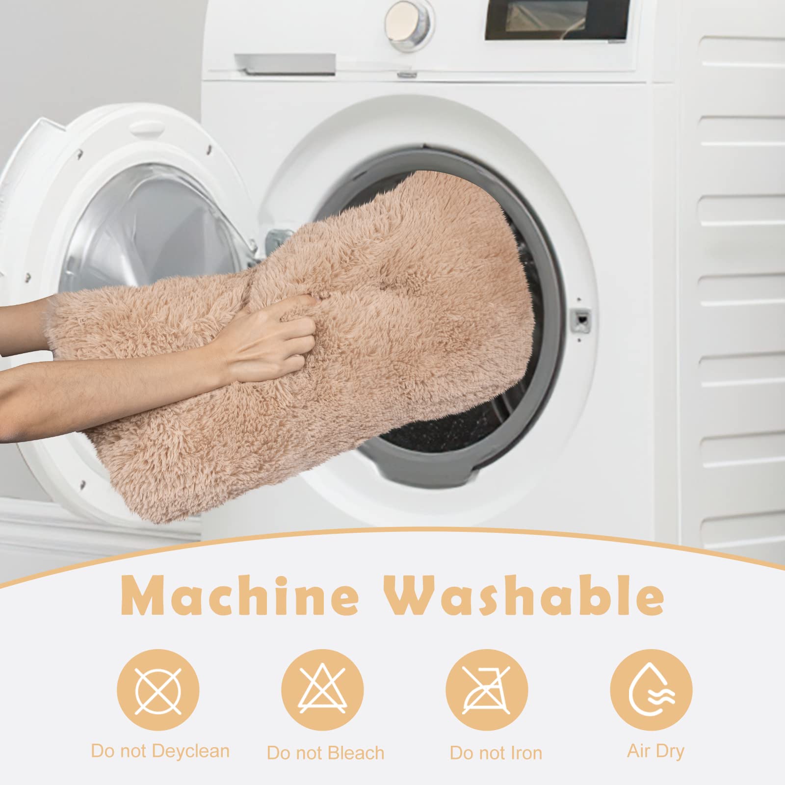 JOEJOY Large Dog Bed Crate Pad, Ultra Soft Calming Dog Crate Bed Washable Anti-Slip Kennel Crate Mat for Extra Large Medium Small Dogs, Dog Mats for Sleeping and Anti Anxiety,40" x 27", Beige