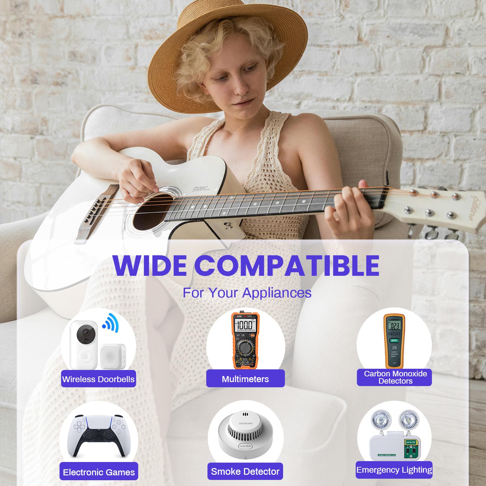 KINGCELL 9V Batteries 4 Pack, Alkaline Hight Performance 9 Volt Battery with 10-Year Shelf Life,Long-Lasting Power 9v Battery for Smoke Detector and Household、Office Devices