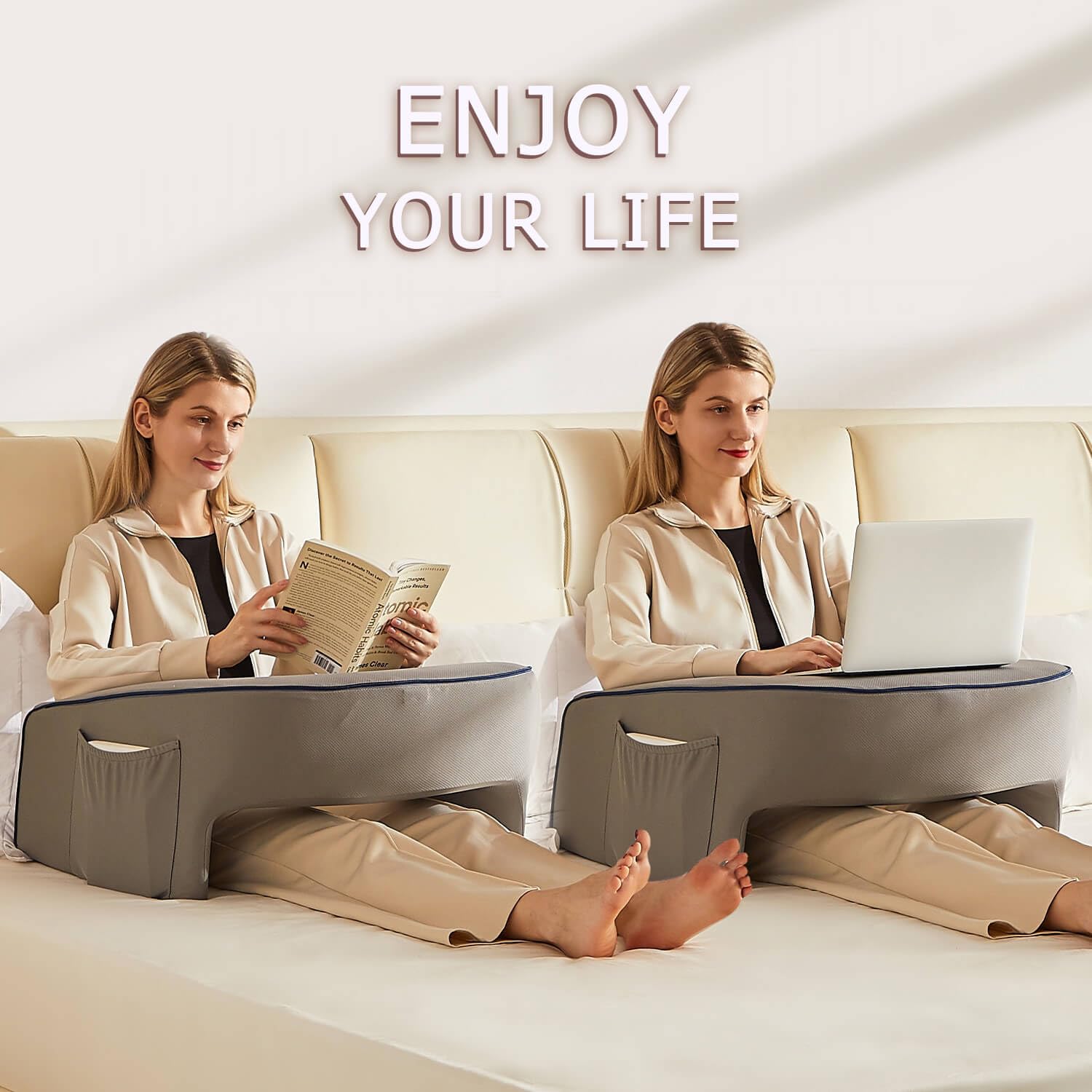 Cooloo8 Lap Desk, Reading Pillow, Laptop Pillow for Lap, Book Pillow for Reading in Bed, Arm Rest for Couch, Lap Pillow, Arm Pillows for Adults, Gaming Pillow for Lap