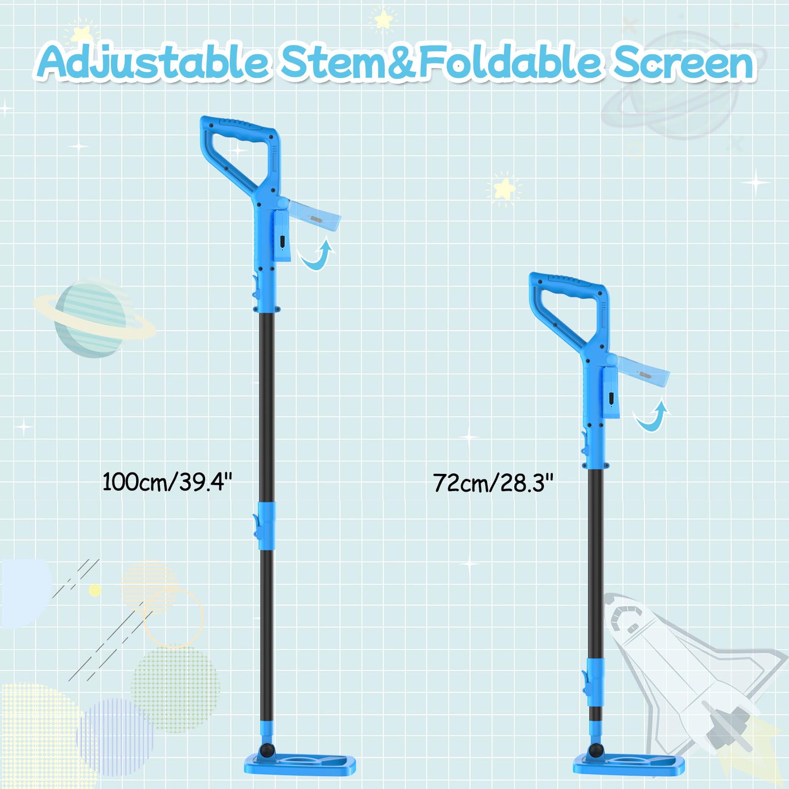 OMMO Metal Detector, Rechargeable Built-in Battery Kids Metal Detector with Funny LCD Display, Adjustable Metal Detectors for Kids with IP67 Waterproof 6.5” Search Coil for Exploring Outdoor
