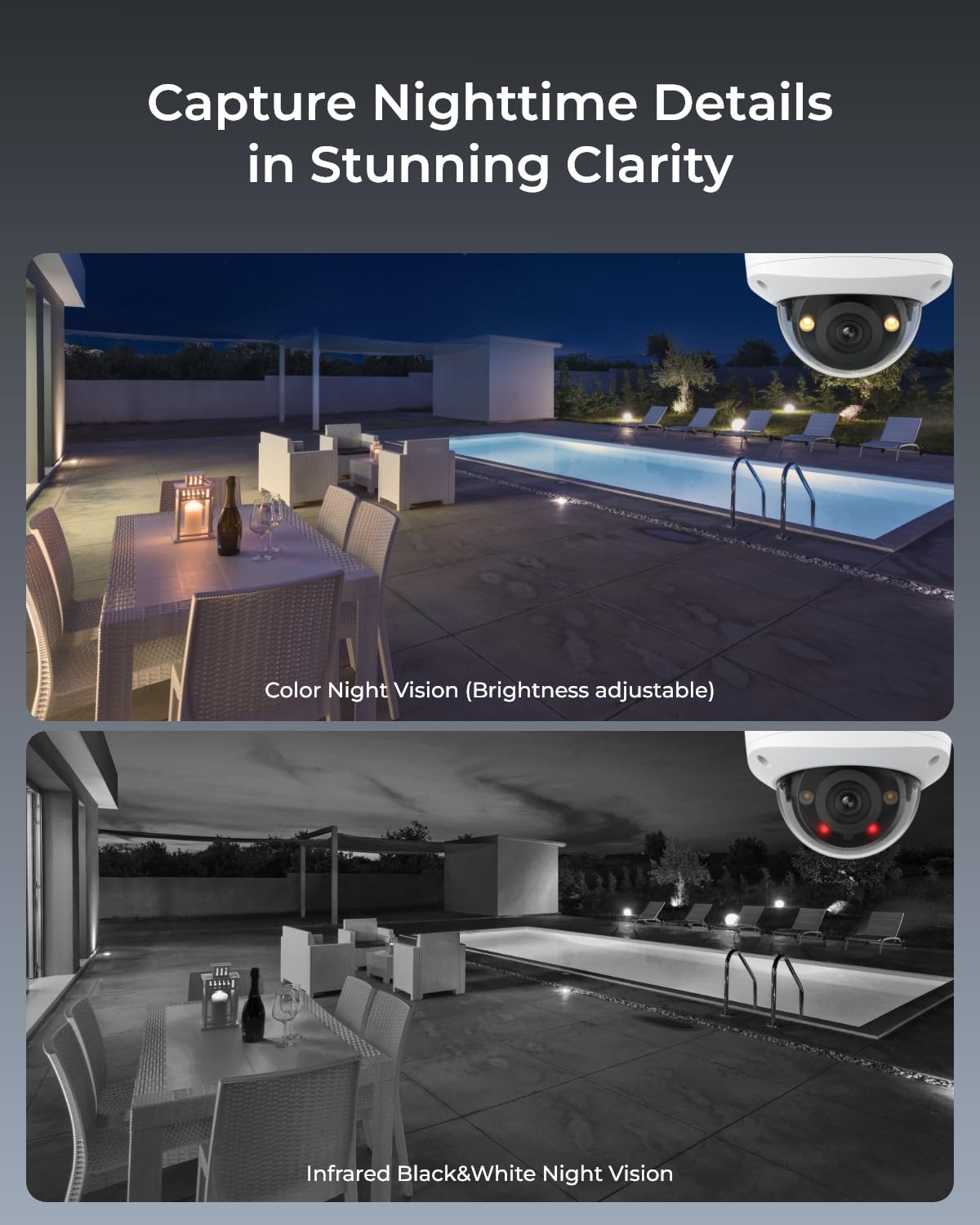 REOLINK 4K Security Camera System, 4pcs 4K UHD IK10 Vandalproof PoE Surveillance Cams Wired Outdoor, 8CH NVR 2TB HDD, Color Night Vision, Smart Detection, 2-Way Audio, IP67 Weatherproof, RLK8-800V4