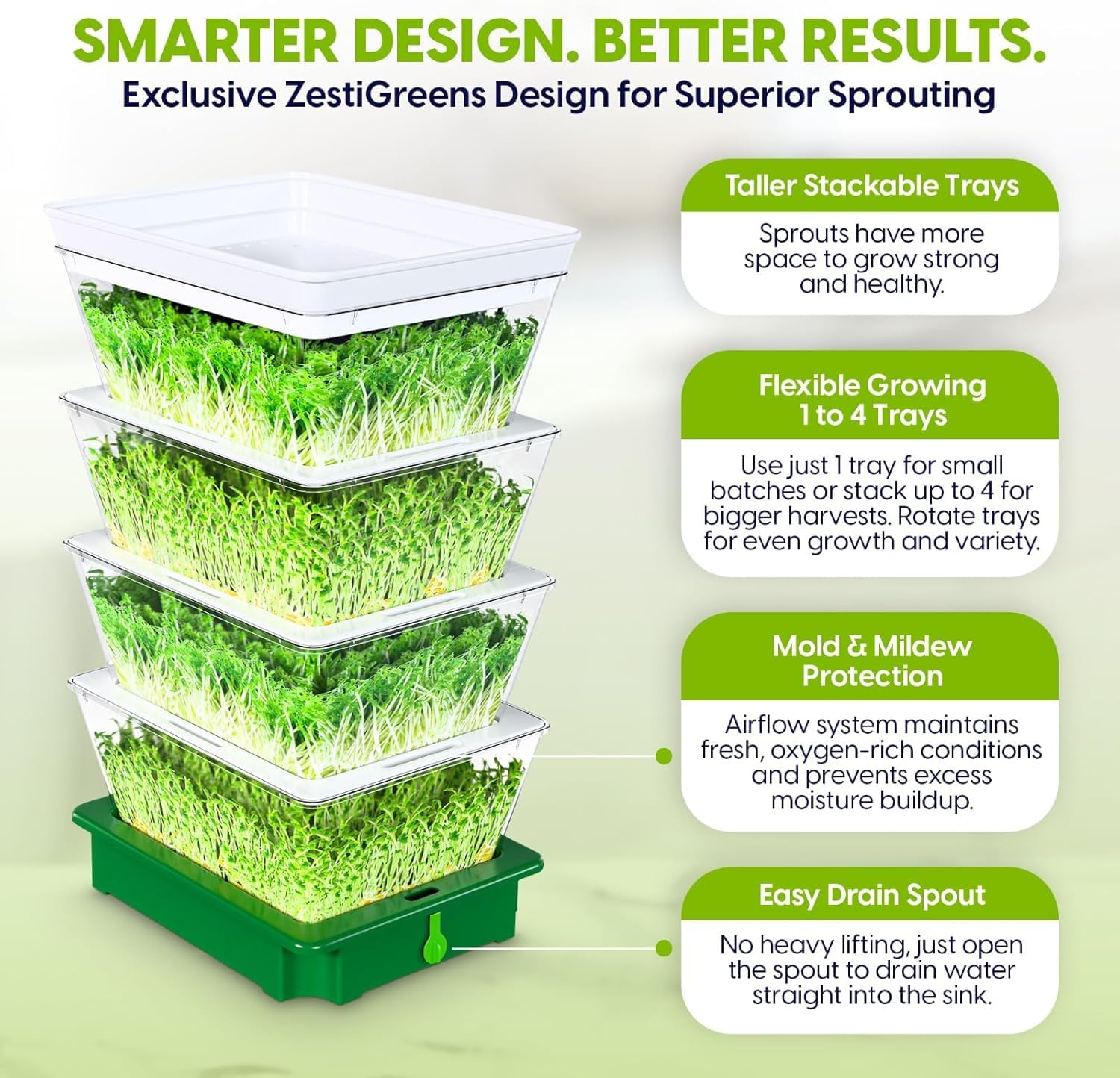 4-Tier Sprouting Growing Kit & Sprouting Seeds