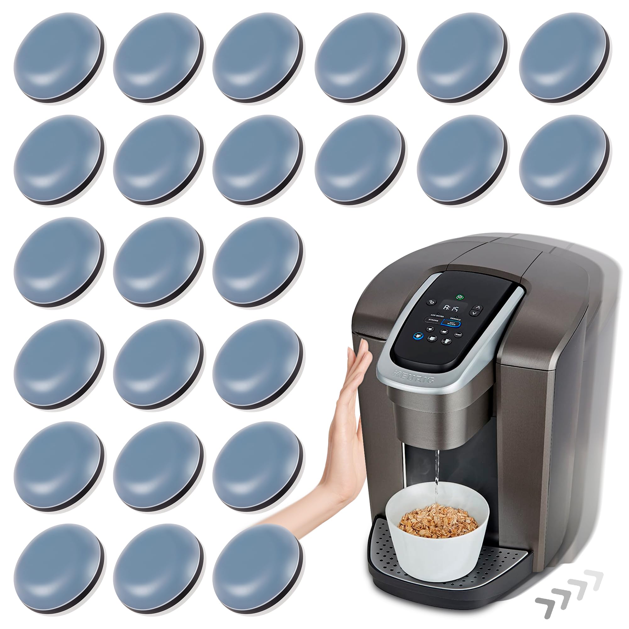 Appliance Sliders for Kitchen 24 PCS Self-Adhesive Small Kitchen Finds Appliance Slider Hacks Easy to MovIing & Space Saving Must Have Home Gadgets Mixer Accessories for Countertop