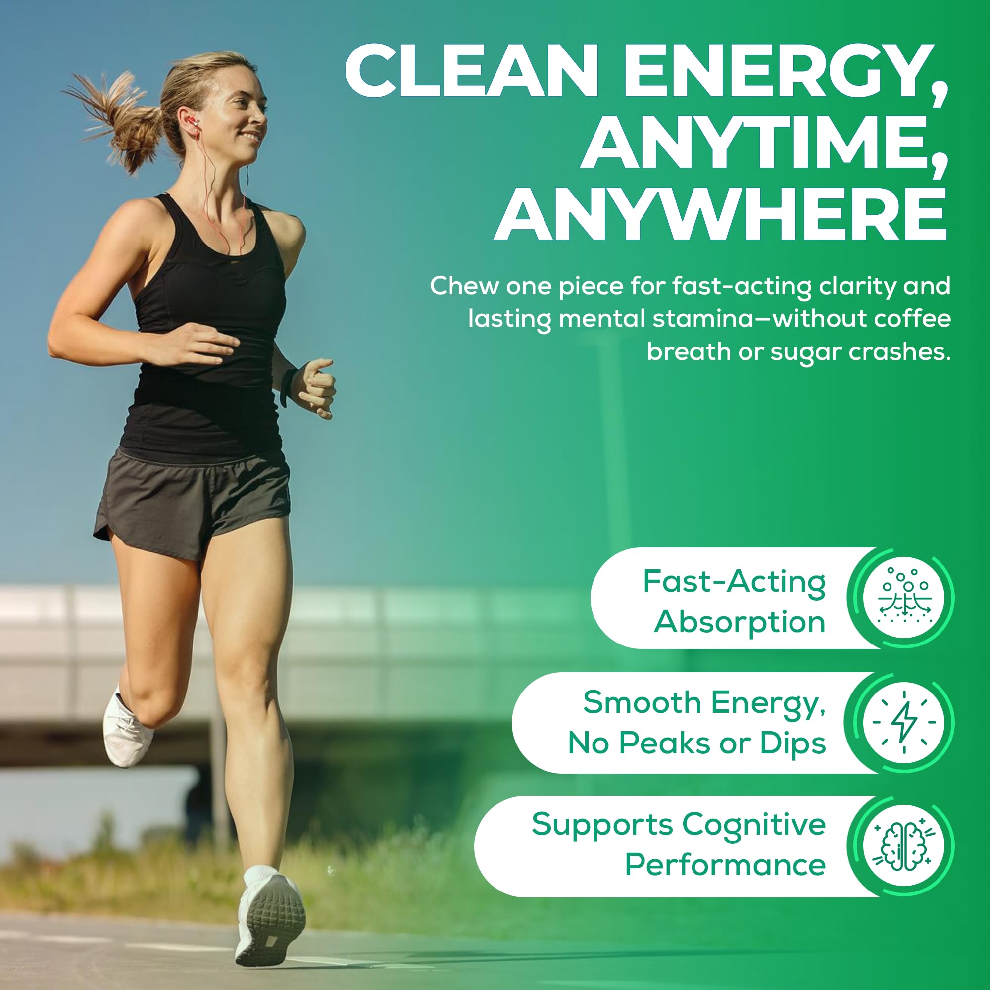 UPLIFE Energy and Focus Mint 60 Pcs – Made in USA - Peppermint – Natural Caffeine Mint Coffee Alternative - Organic Mint with 40mg Caffeine + 80mg L-Theanine + B3 & B12 - Suger Free, Non GMO