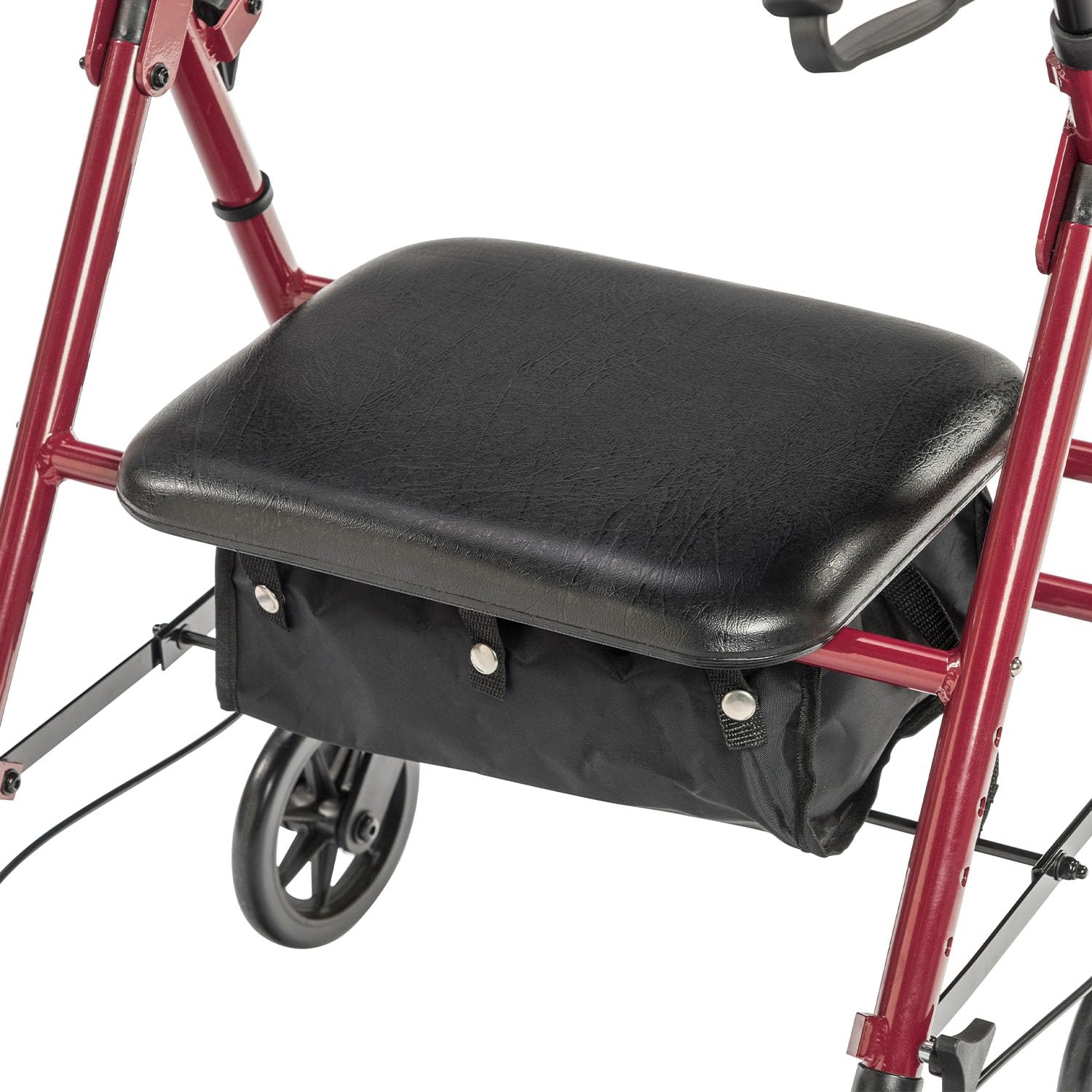 Drive Medical RTL10261RD Foldable Rollator Walker with Seat - Adjustable Handles and Seat, Red