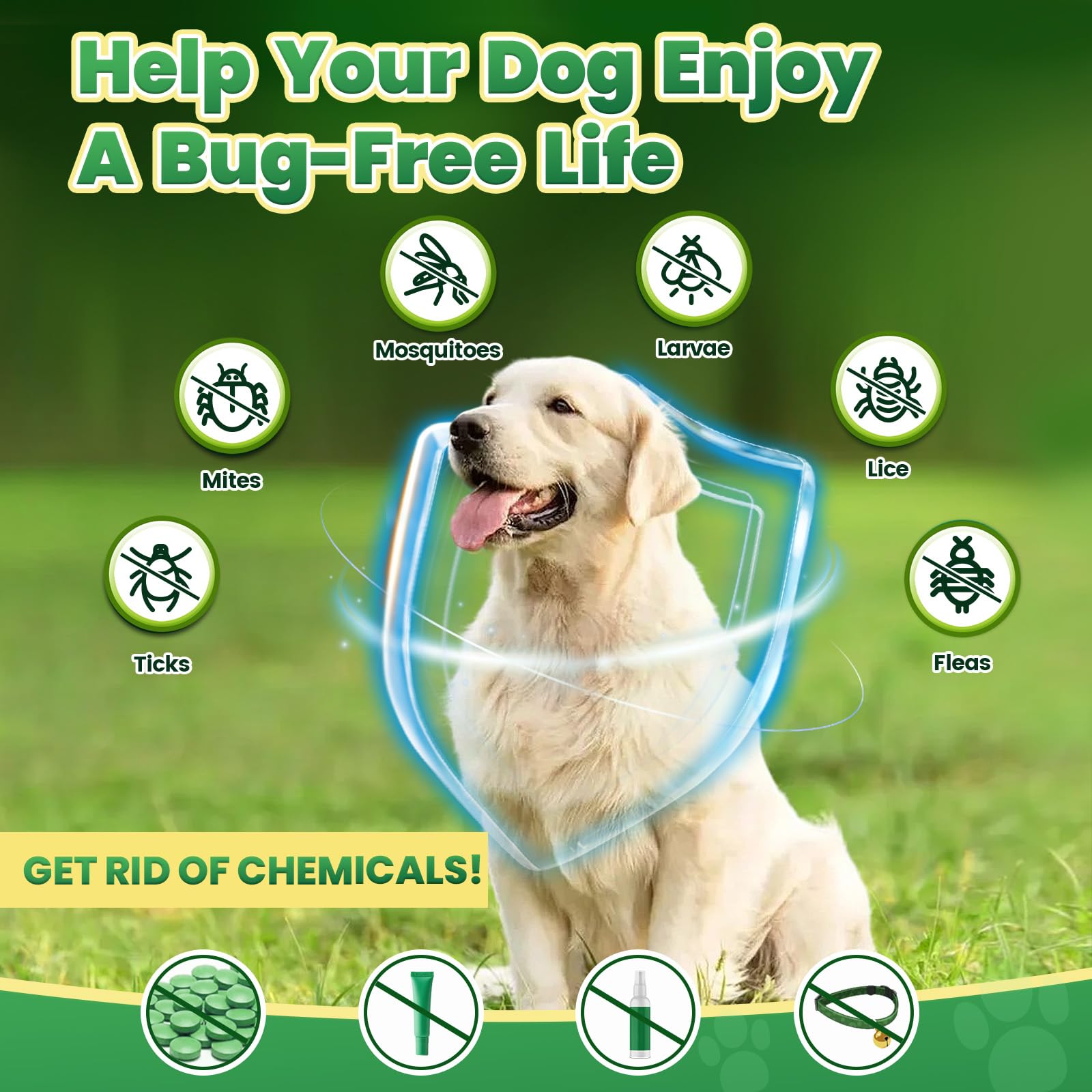 Flea and Tick Prevention for Dogs & Flea & Tick Support for Cats, Flea and Tick Support with Vitamins for Dogs & Cats -All Breeds