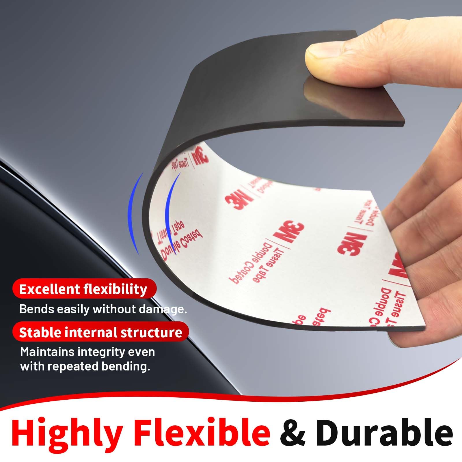 PHIXBEAR Heavy Duty Magnetic Sheets with Adhesive Backing,High Magnetic Strength with 2mm Ultra-Thick Flexible Material, Easy to Cut for DIY, Crafts,Fridge, Storage,Mirror Decoration(8.28" x 11.7")