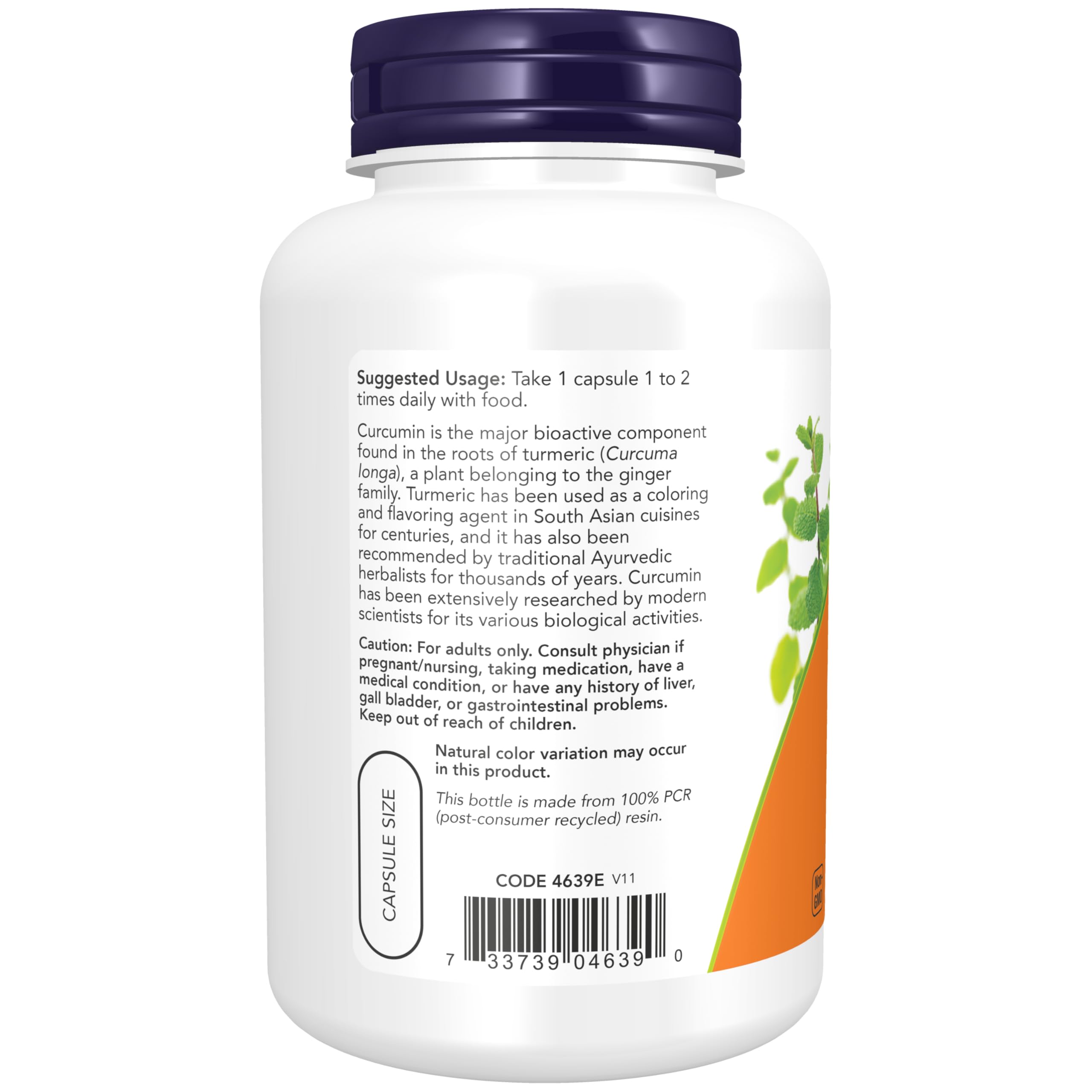 NOW Foods Supplements, Turmeric Curcumin, Derived from Turmeric Root Extract, Herbal Supplement, 120 Veg Capsules