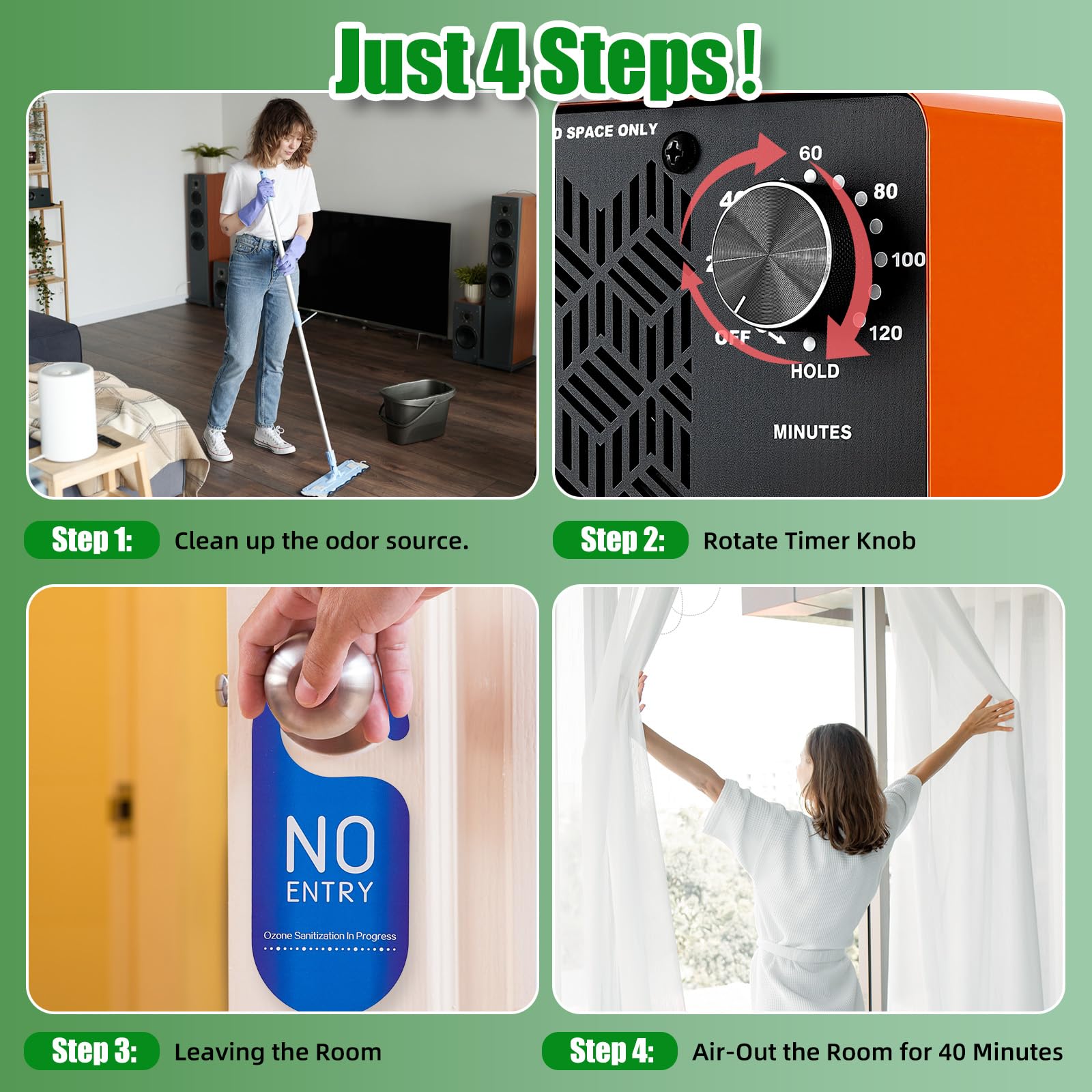 HHGM 198,000mg/h Dual-Fan Ozone Machine Generator High Capacity Ozone Odor Eliminator Odor Removal Air Purifier Ionizer & Deodorizer for Car, Home, Smoke, Pets, Industrial, Basement, Commercial