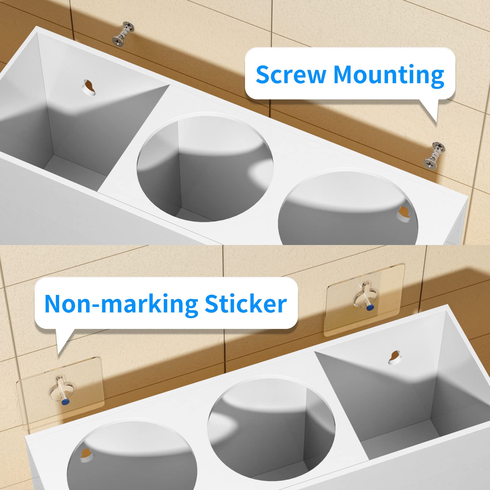 NIUBEE Wall Mount Hair Styling Tool Organizer - Bathroom Cabinet Holder for Blow Dryers, Flat Irons, Curling Irons - White