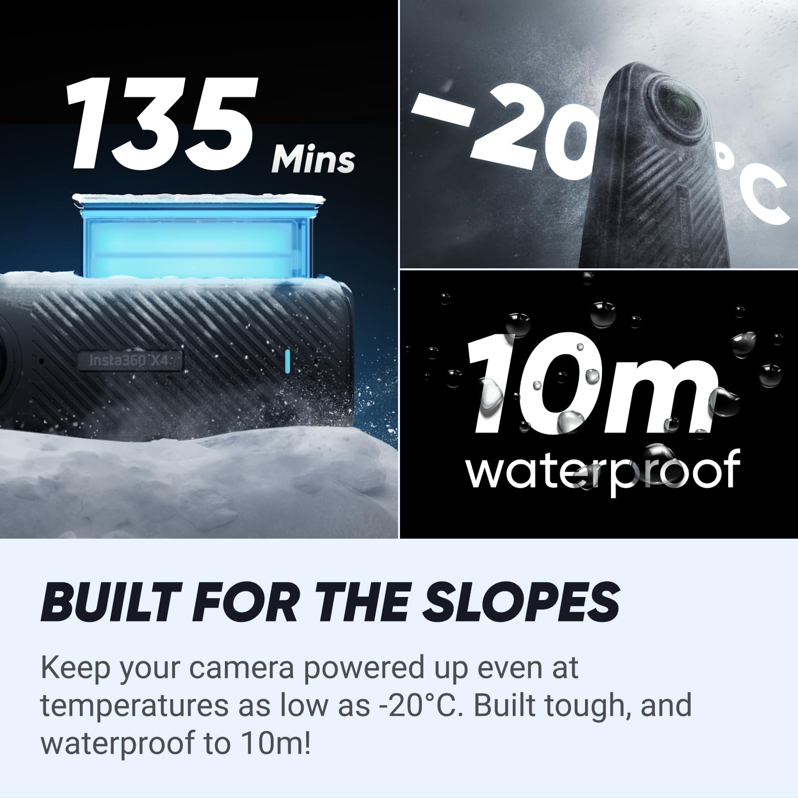 Insta360 X4 Snowboard Bundle - 8K Waterproof 360 Action Camera, 4K Wide-Angle Video, Invisible Selfie Stick Effect, Removable Lens Guards, 135 Min Battery Life, AI Editing, No Micro SD Card