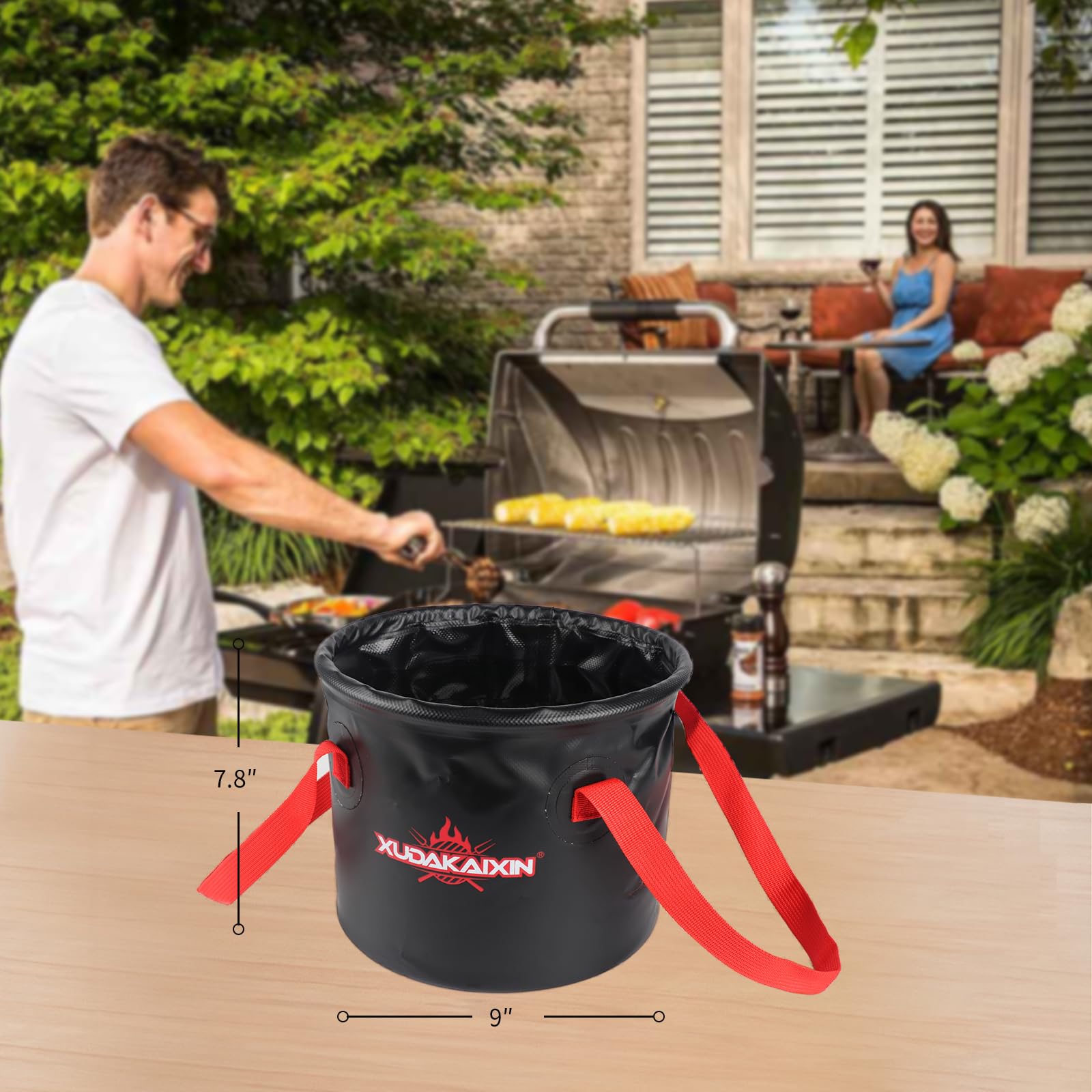 XUDAKAIXIN Grill Brush Collapsible Water Bucket, Perfect Partner for Steam Grill Brush (Only Water Bucket No Grill Brush)