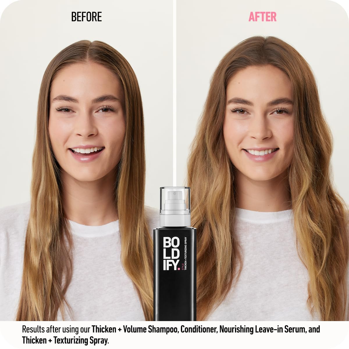 BOLDIFY Hair Thickening Spray - Texture Spray for Hair, Stylist Recommended Hair Thickening Products for Women & Men, Volumizing Hair Products, Hair Volumizer, Volume Spray, Hair Thickener - 8oz